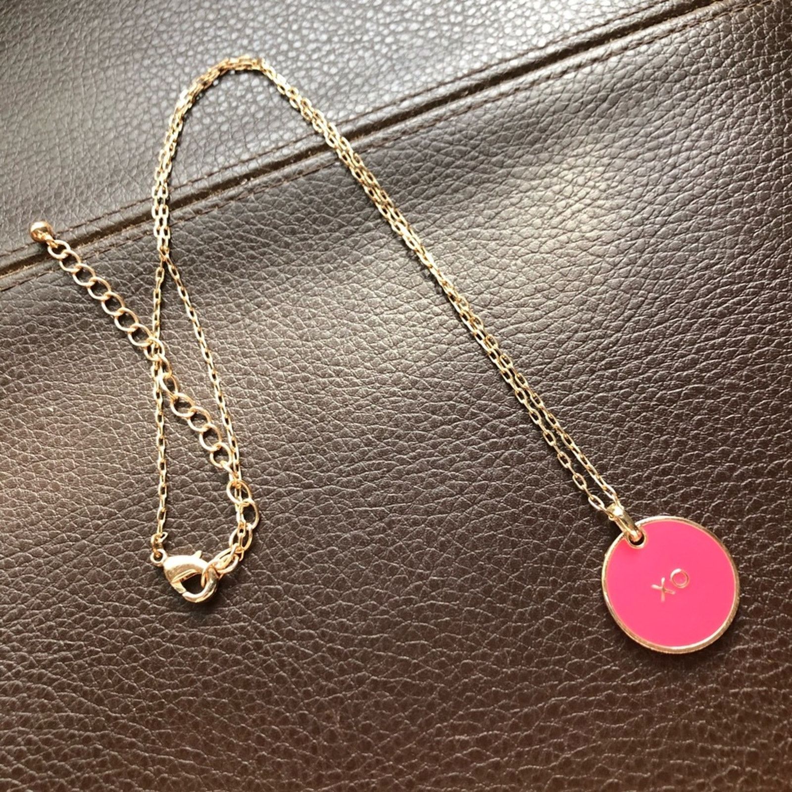 Jewelry XO rose enamel pendant on chain necklace Size ONE SIZE - 7 Thumbnail