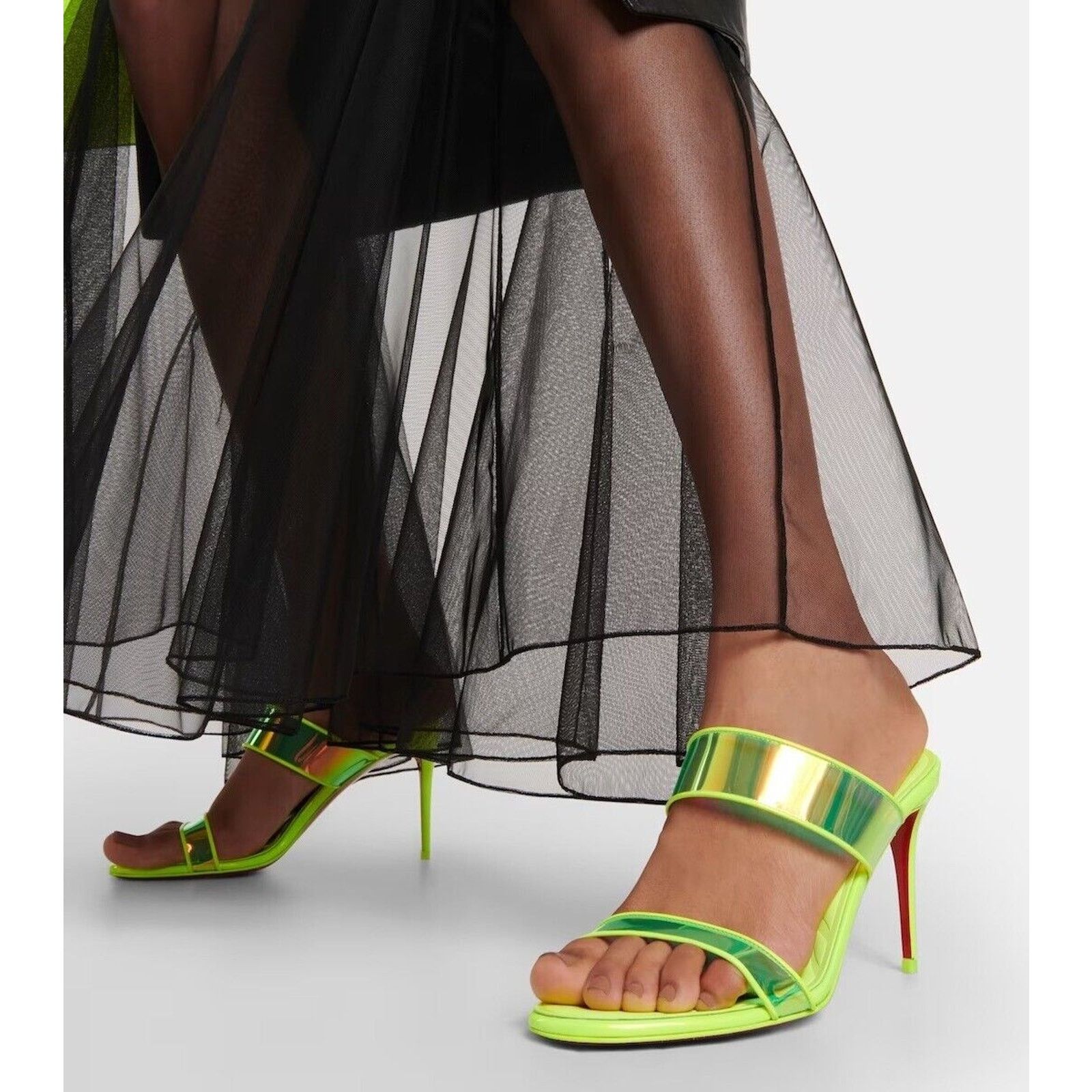 Christian Louboutin Christian Louboutin Just Loubi 85mm Mules PVC Neon 37 Size US 7 / IT 37 - 8 Thumbnail