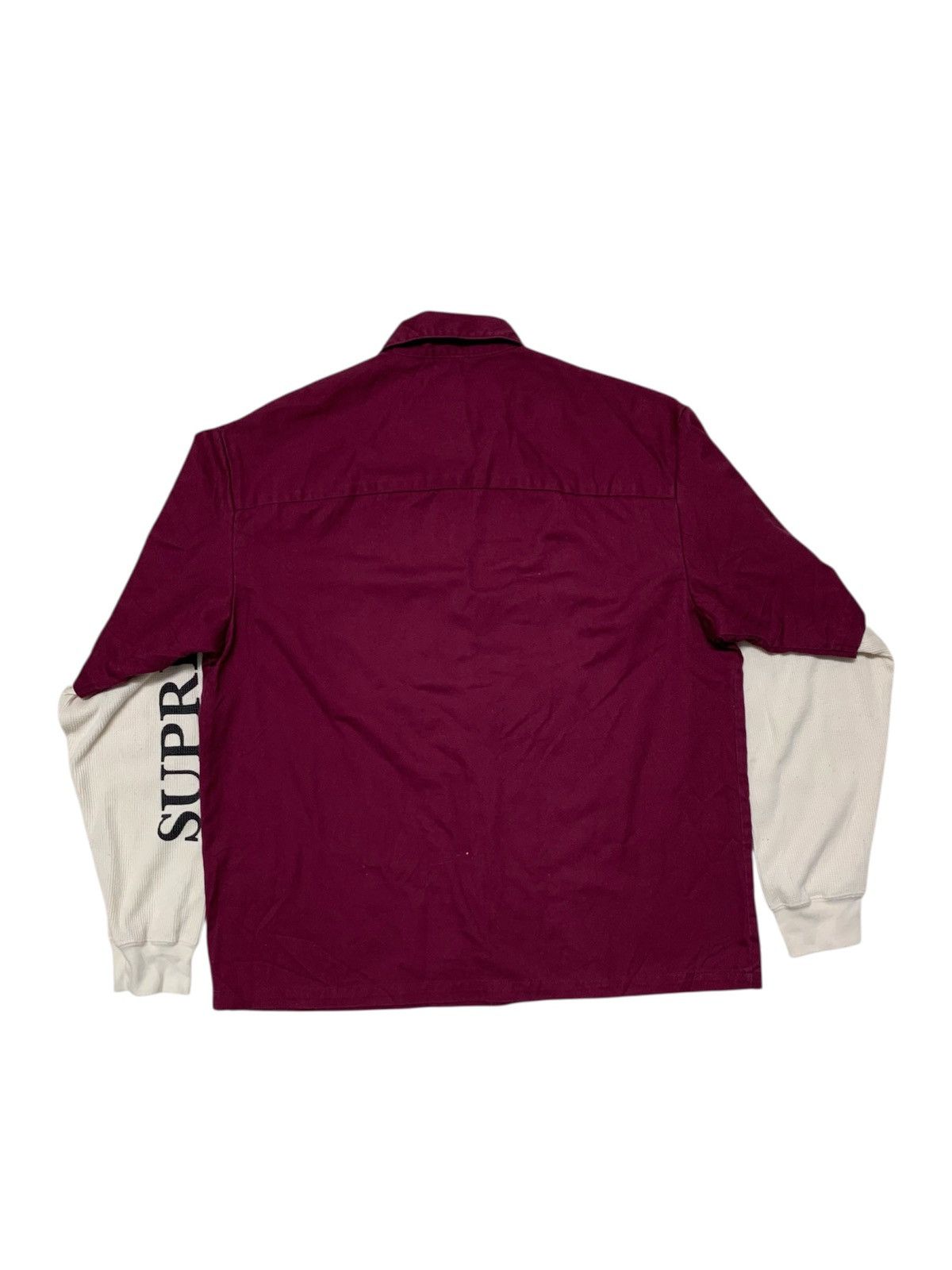 Supreme SUPREME thermal work shirt maroon Size US S / EU 44-46 / 1 - 2 Thumbnail