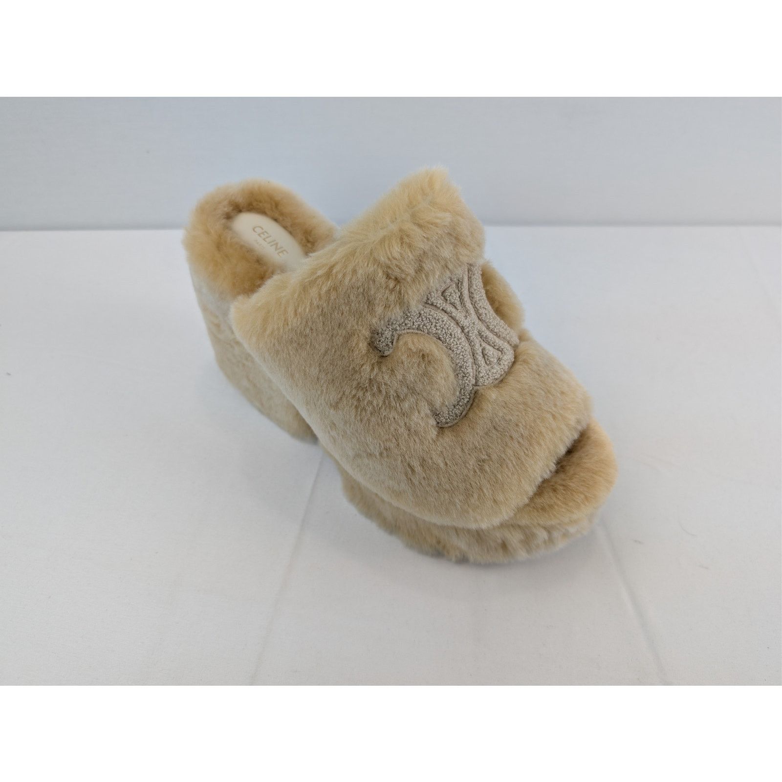 Celine o1rshd1 Elena Mule in Shearling Slide slipper sandal Havana Size US 11 / IT 41 - 3 Thumbnail