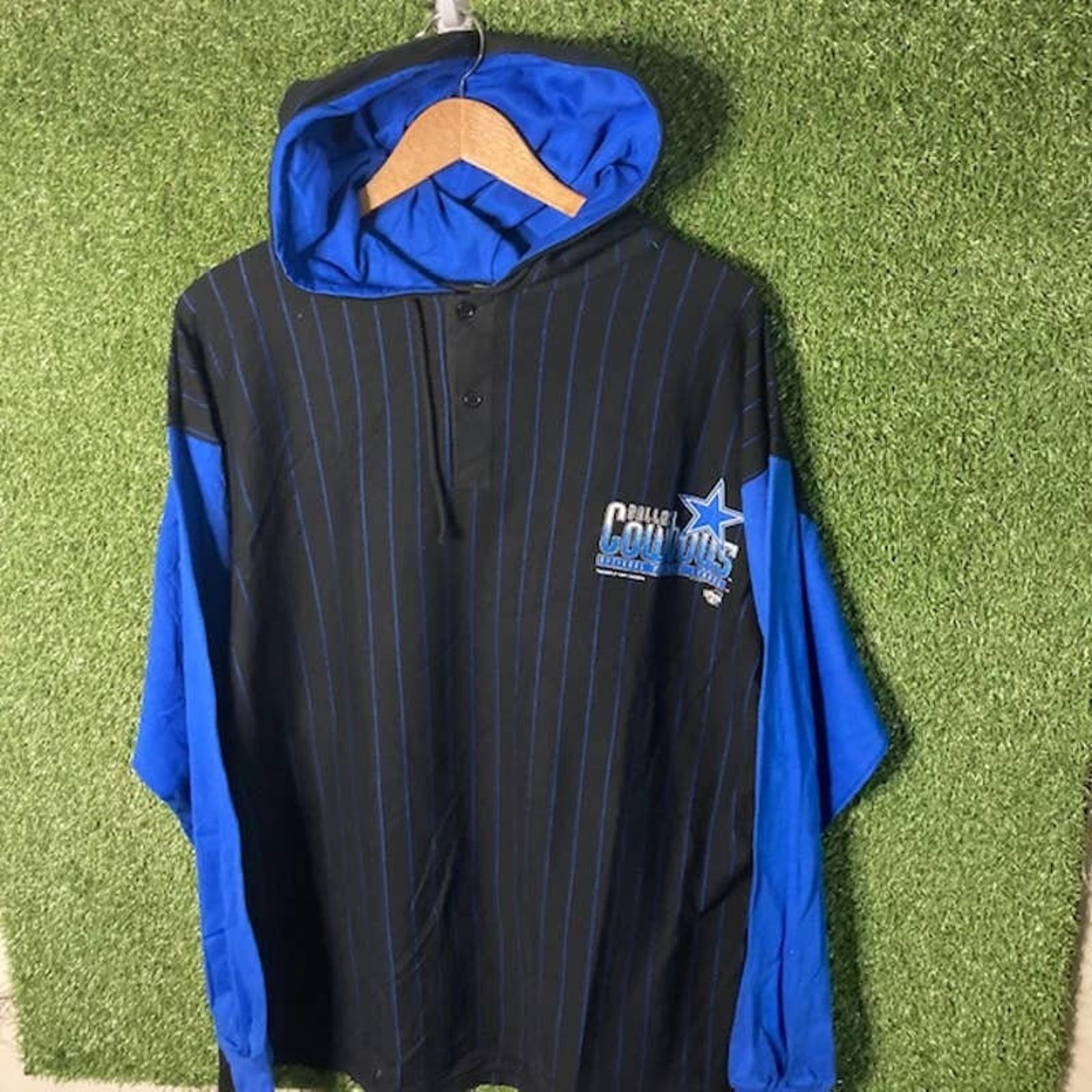 Vintage VTG 1990's Ravens Sportswear Dallas Cowboys Hooded LS Shirt Size US XL / EU 56 / 4 - 1 Thumbnail