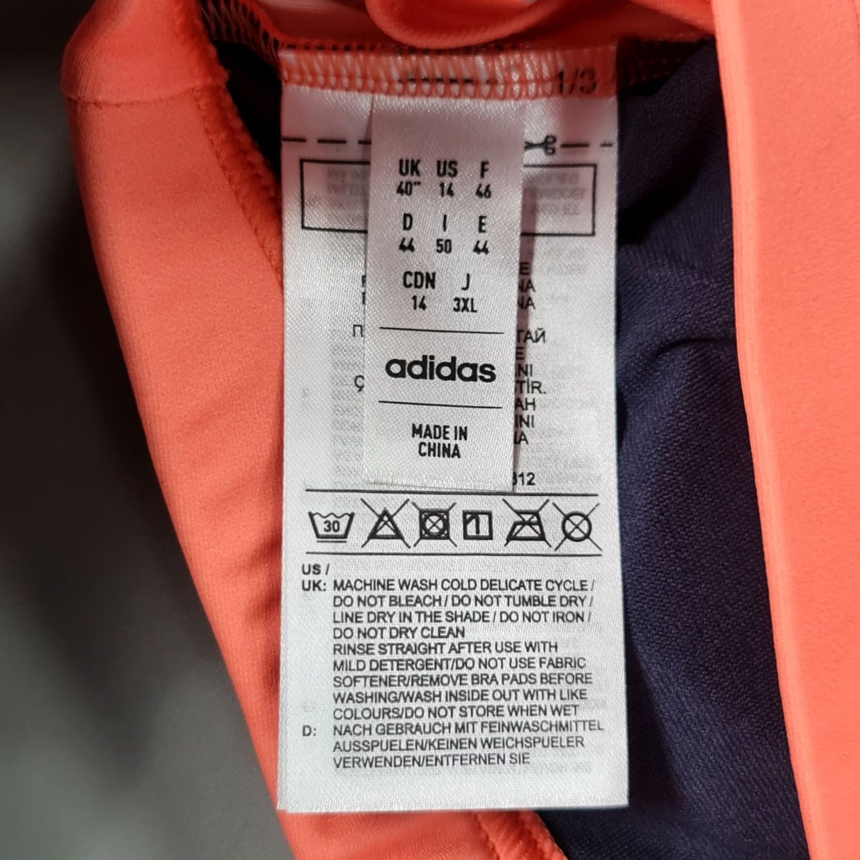 Adidas VINTAGE? Adidas Womens Sports Bra Orange 40 Racer Back Big Logo Padded Size ONE SIZE - 6 Thumbnail