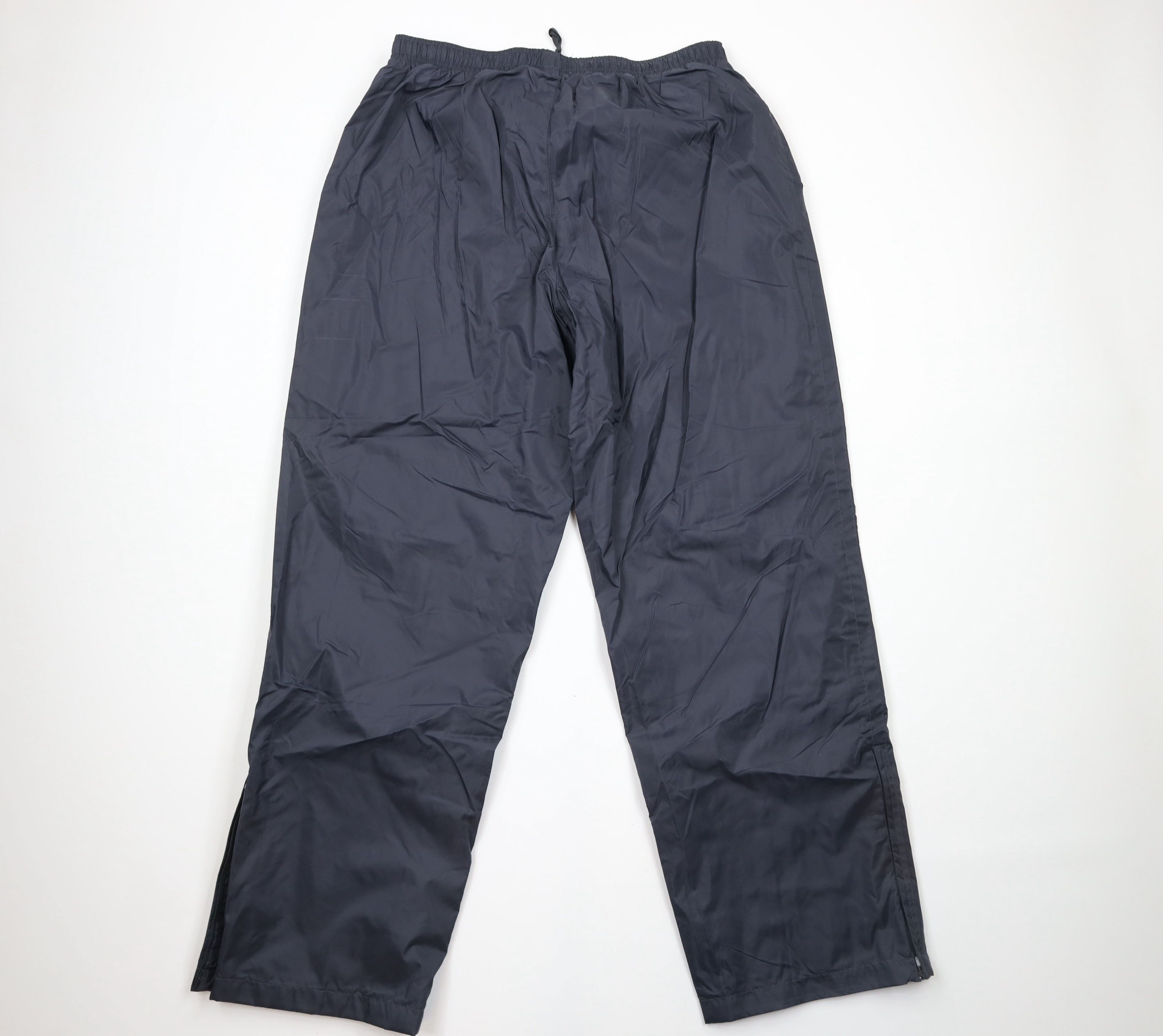 Nike × Vintage Vintage Nike Mini Swoosh Lined Wide Leg Pants Blue Nylon Size ONE SIZE - 10 Thumbnail