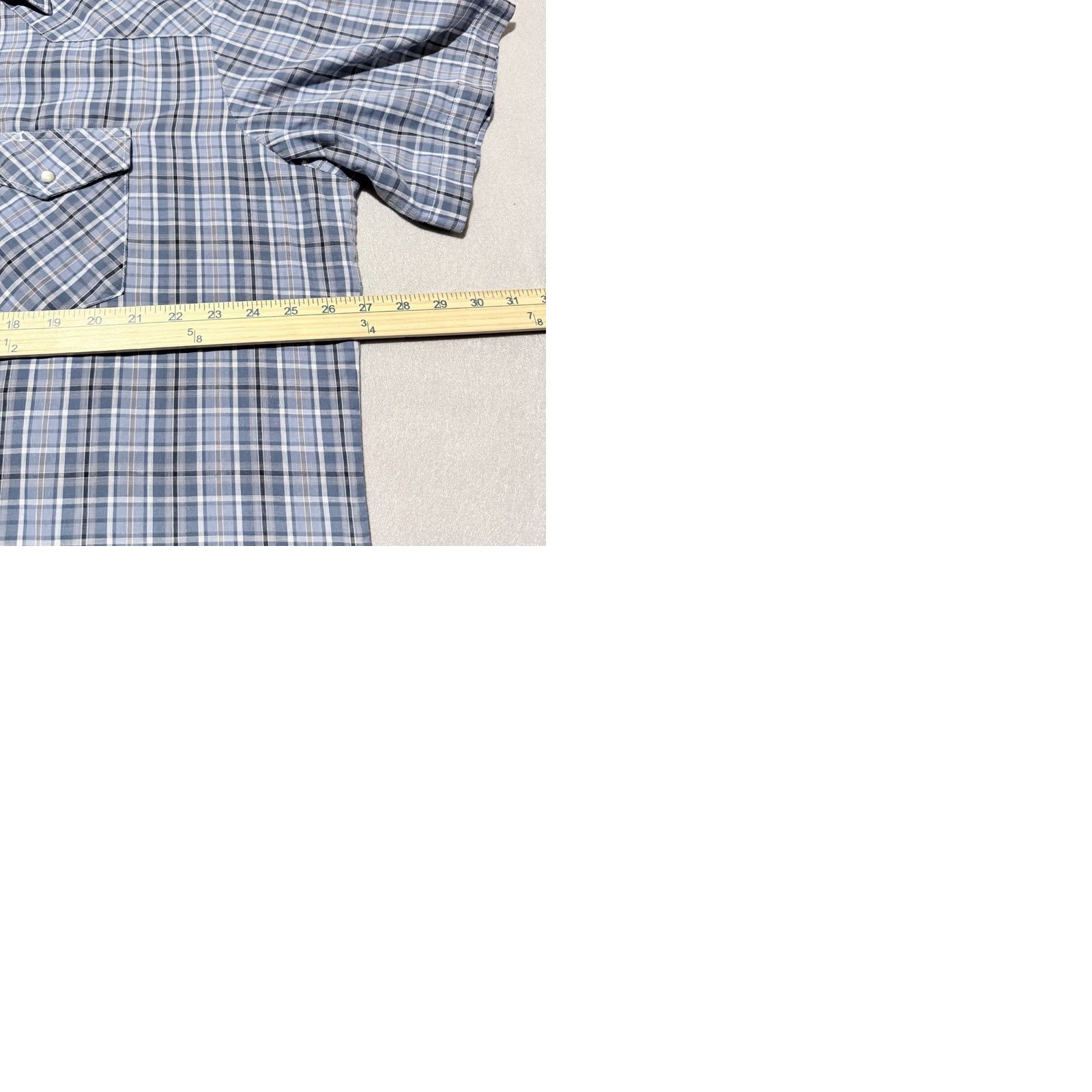 Wrangler VINTAGE Wrangler Western Shirt Men's Plaid Pearl Snap Short Sleeve Cowboy Rodeo 2XT Size US XXL / EU 58 / 5 - 9 Thumbnail