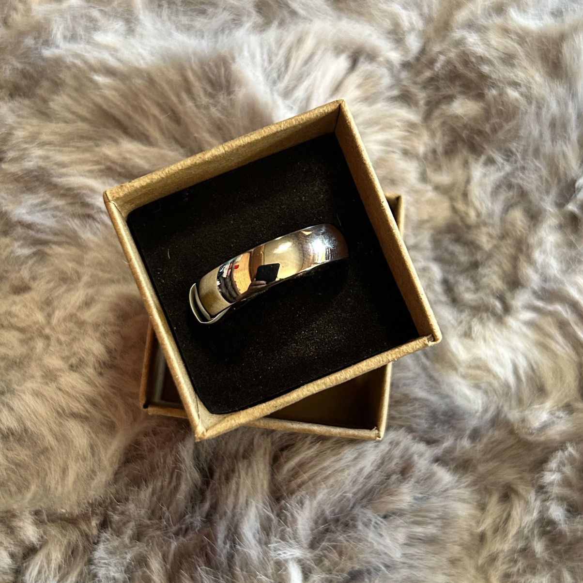 Jewelry Men’s 6mm polished Titanium band wedding ring NIB 12.5 Size ONE SIZE - 5 Thumbnail