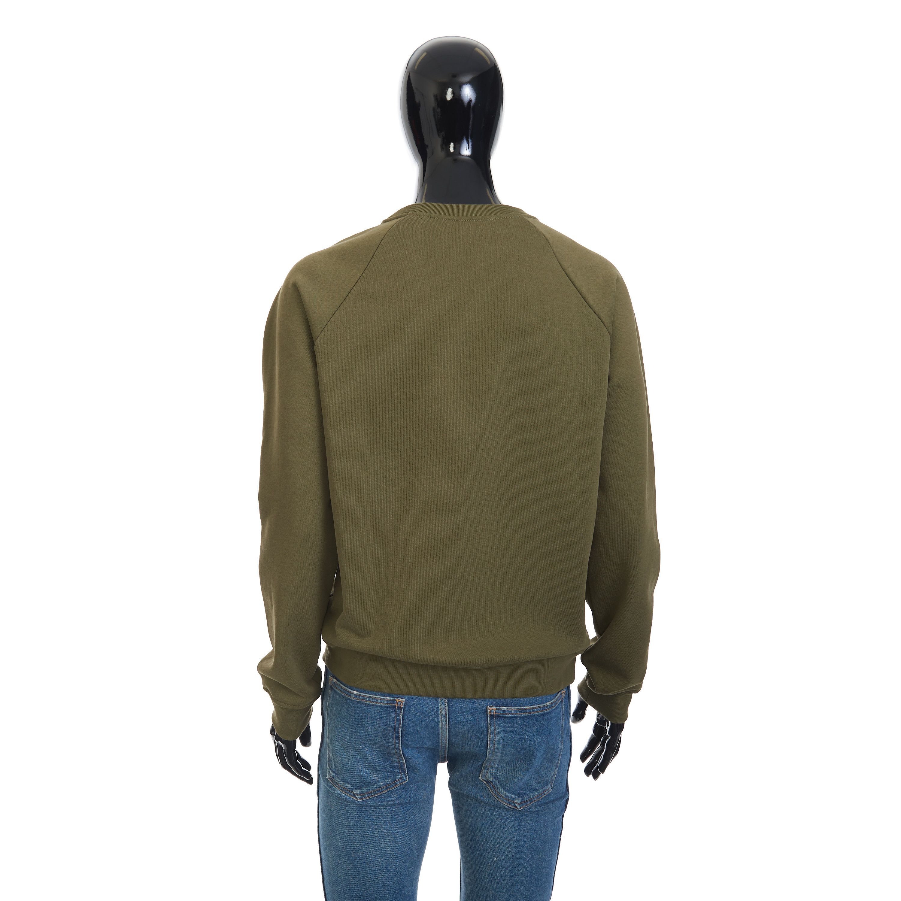 Berluti Embroidered Scritto Sweatshirt In Khaki Green Cotton Size US M / EU 48-50 / 2 - 5 Thumbnail