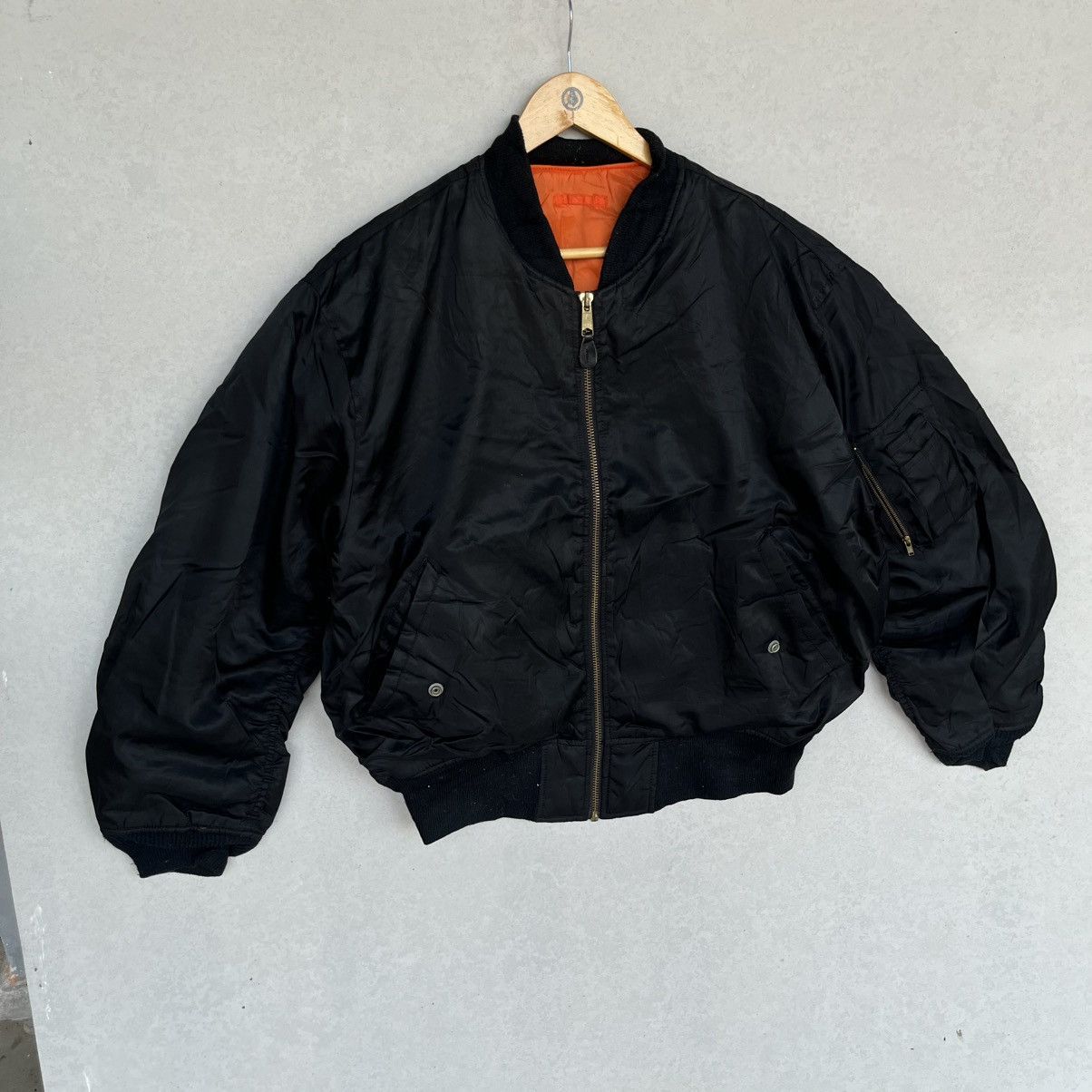 Other Vintage Black Bomber Jacket With Orange Lining Size M Size US M / EU 48-50 / 2 - 3 Thumbnail
