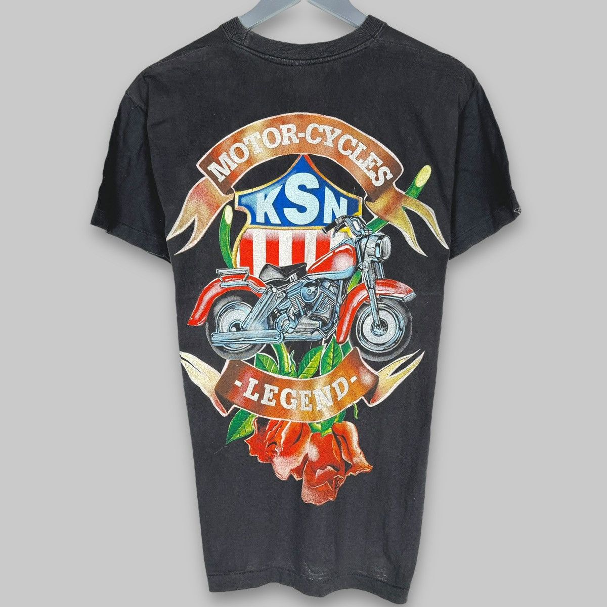 Harley Davidson Vintage 90s The South Valley KSN Motorcycles Faded T Shirt Size US L / EU 52-54 / 3 - 2 Thumbnail