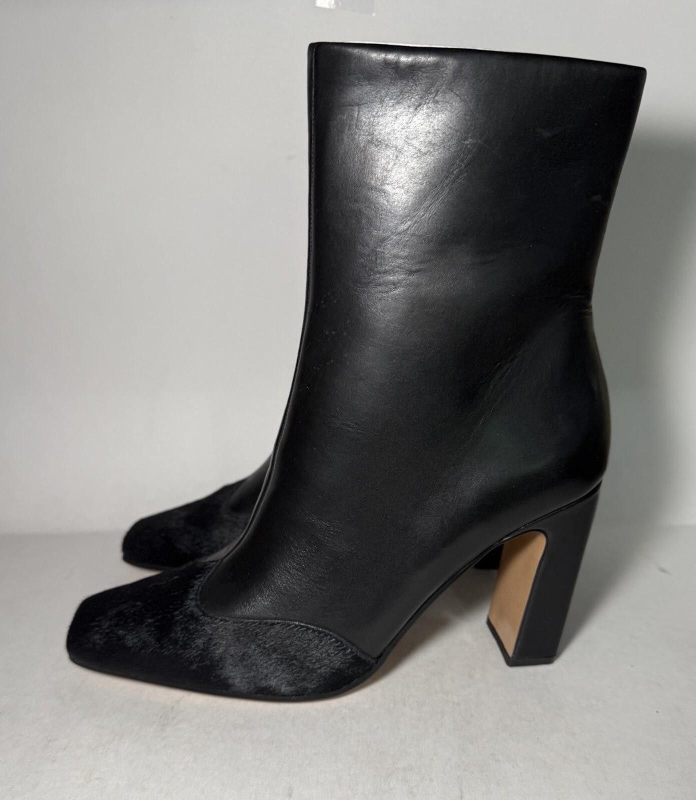 Steve Madden STEVE MADDEN Lyle Boot Leather Zipper Cow Hair Block Heel Size US 9.5 / IT 39.5 - 1 Thumbnail