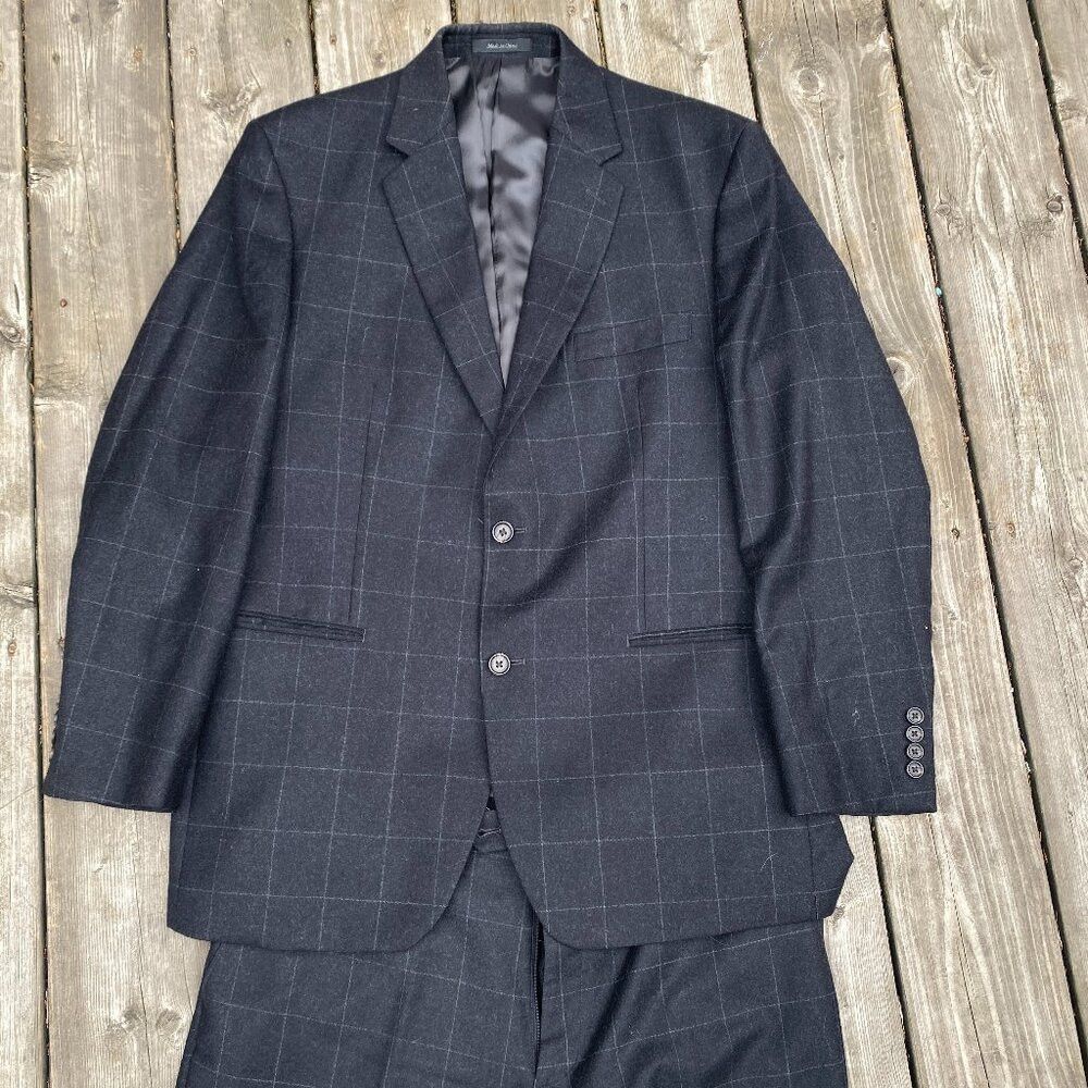 Polo Ralph Lauren Vintage 90s Cashmere Wool Lauren Ralph Lauren Striped Suit Size 44R - 1 Thumbnail