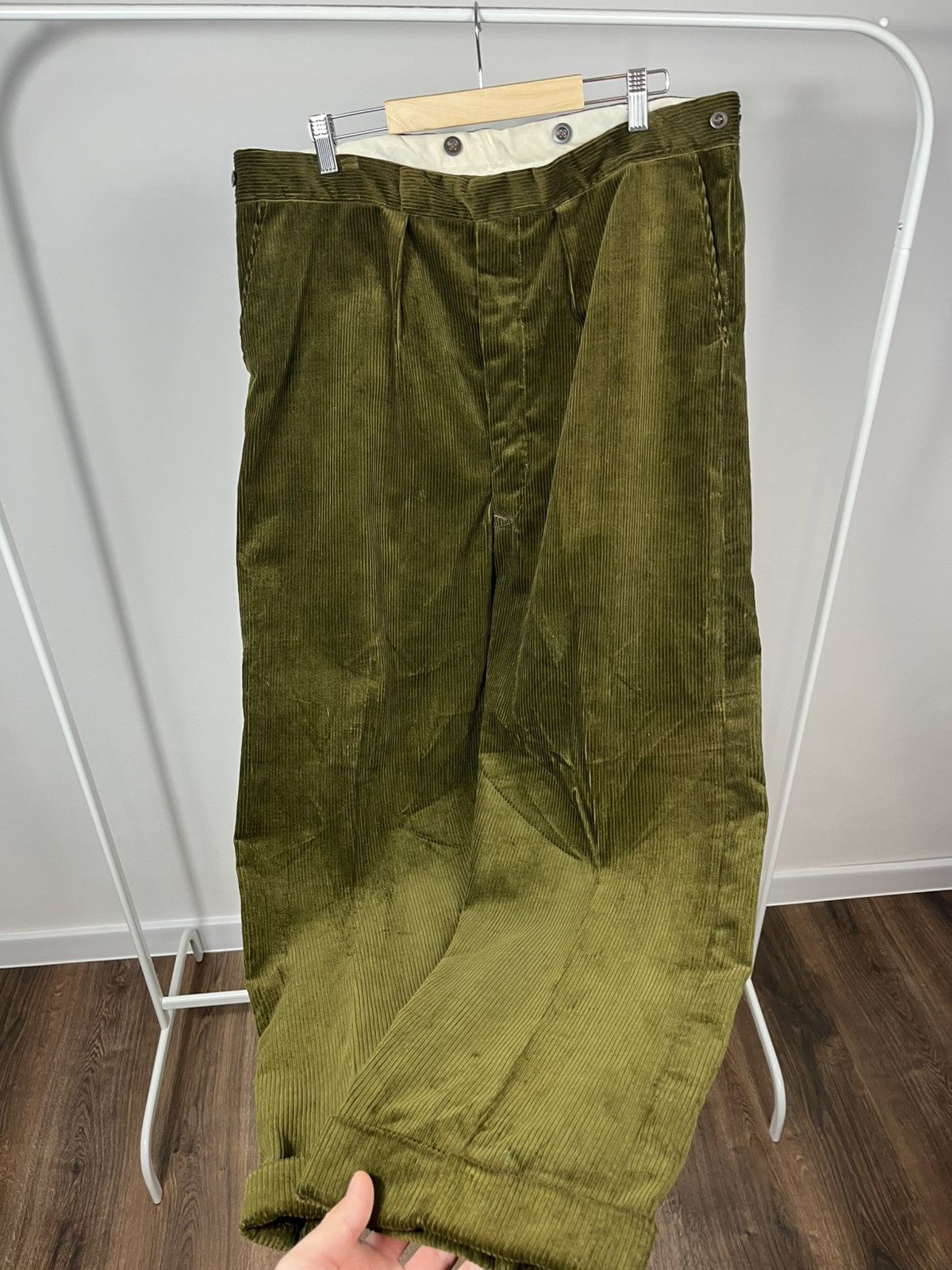 Other Vintage Corduroy Pants Olive Green Low Rise Mens Casual Size US 38 / EU 54 - 6 Thumbnail