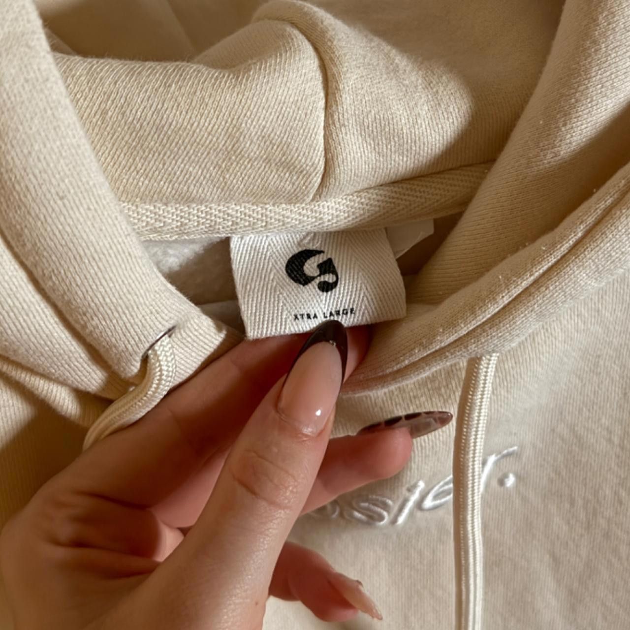 Designer cream GLOSSIER hoodie Size XL / US 12-14 / IT 48-50 - 4 Thumbnail