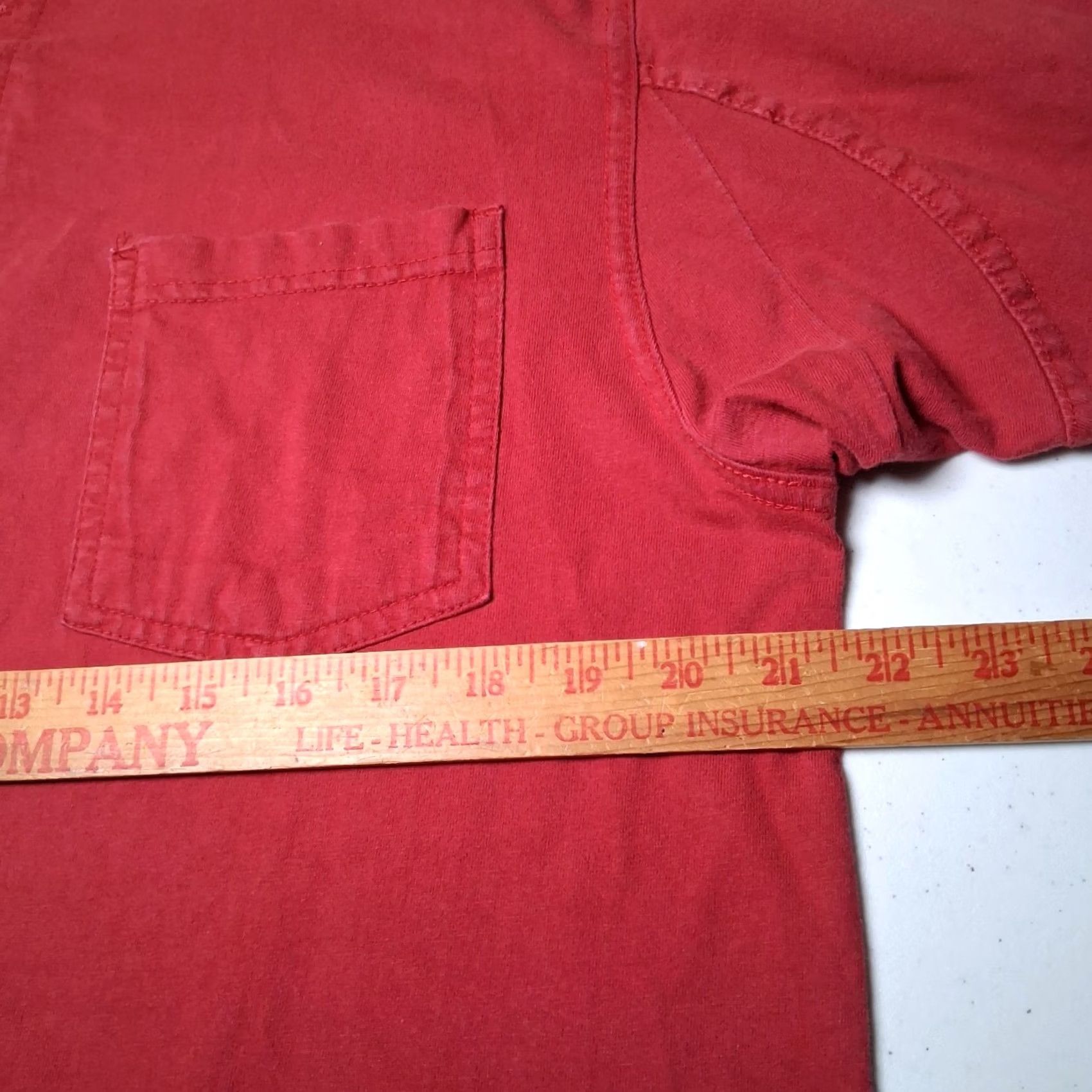 Vintage Ruff Hewn Henley Shirt Men L Rust Orange Pocket Work Shirt Long Sleeve Button-Up Knit Cotton Size US L / EU 52-54 / 3 - 4 Thumbnail
