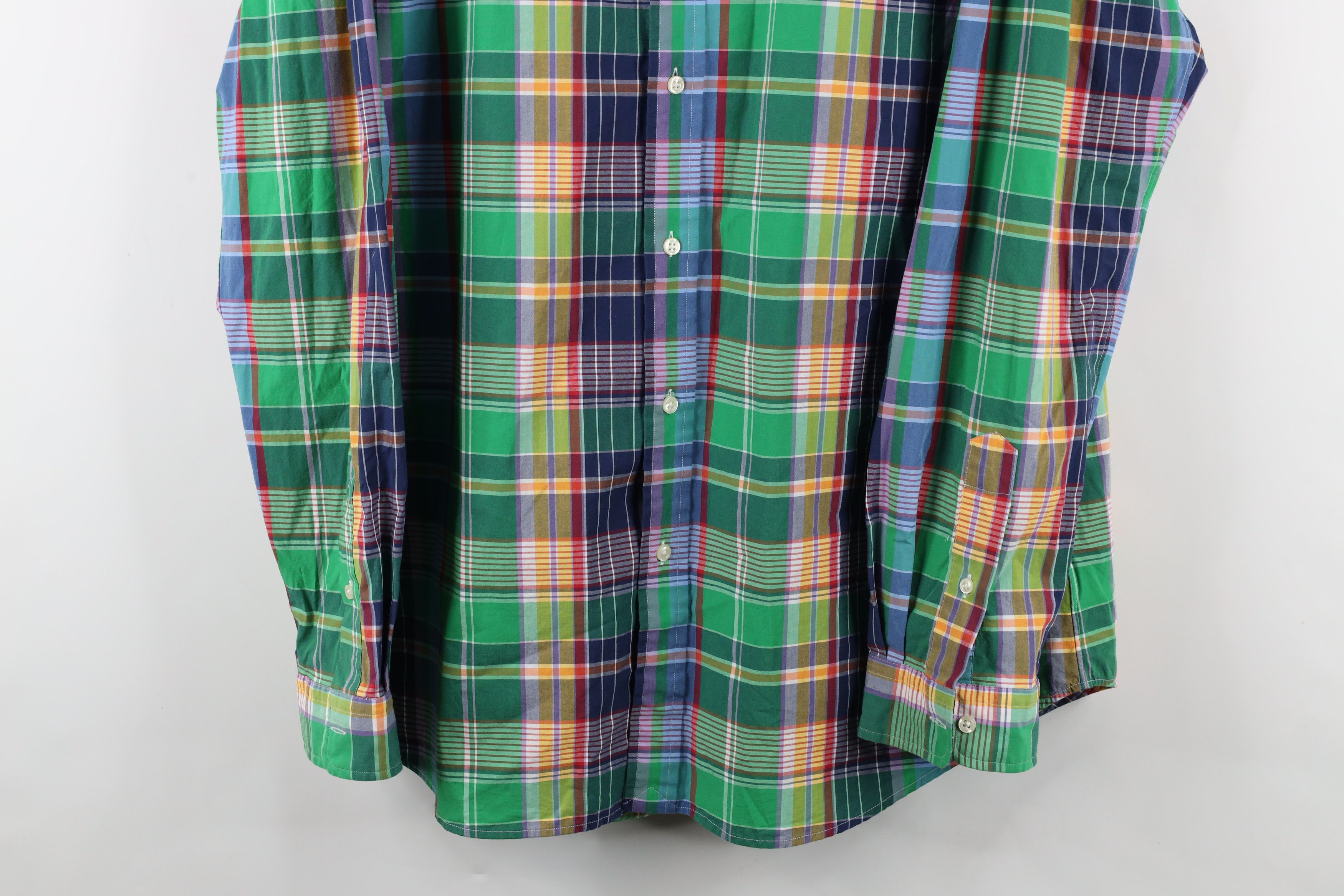 Ralph Lauren × Vintage Vintage Ralph Lauren Madras Plaid Rainbow Button Down Shirt Size US XL / EU 56 / 4 - 3 Thumbnail