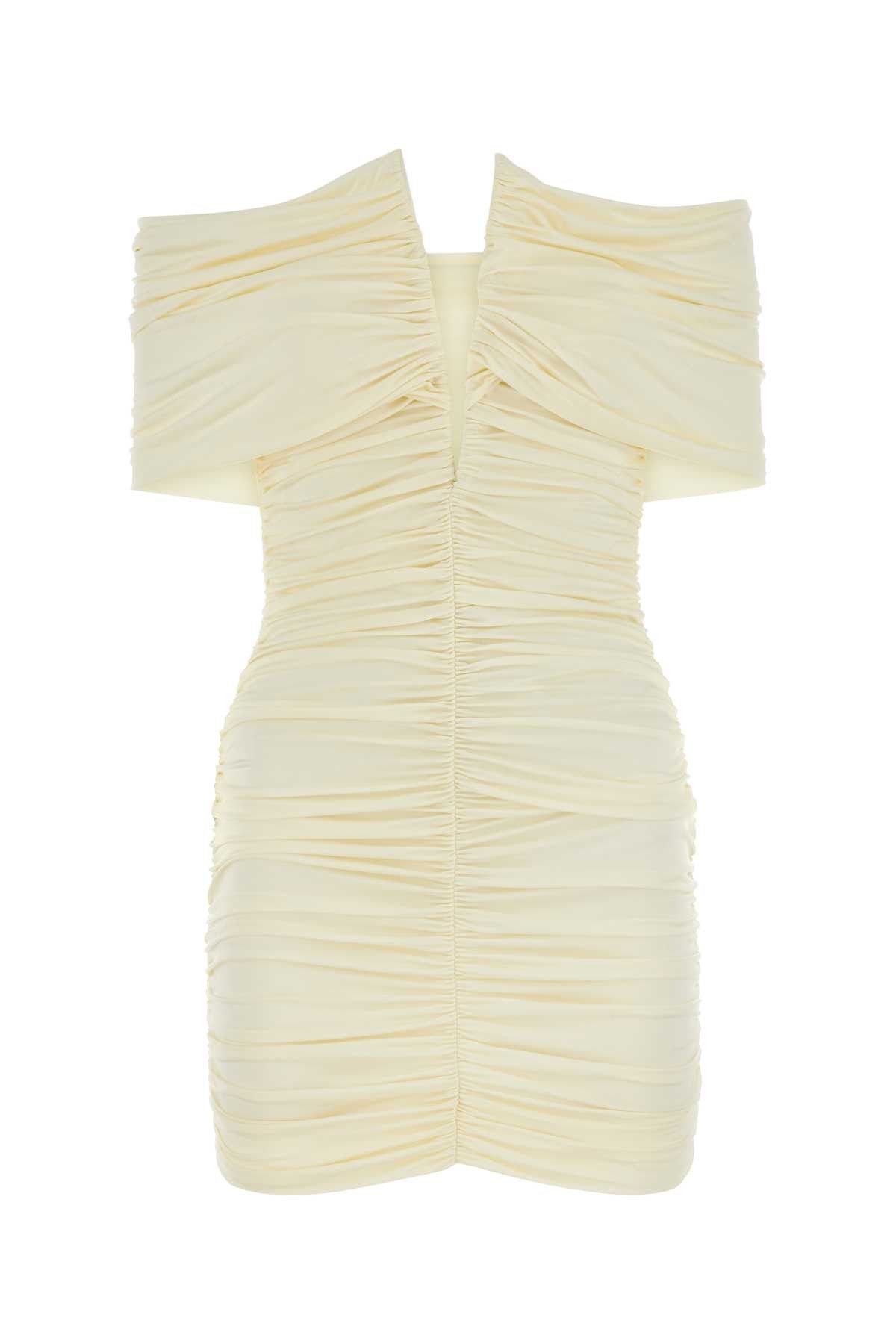 image of Magda Butrym Cream Stretch Viscose Mini Dress in Yellow, Women's (Size Medium)
