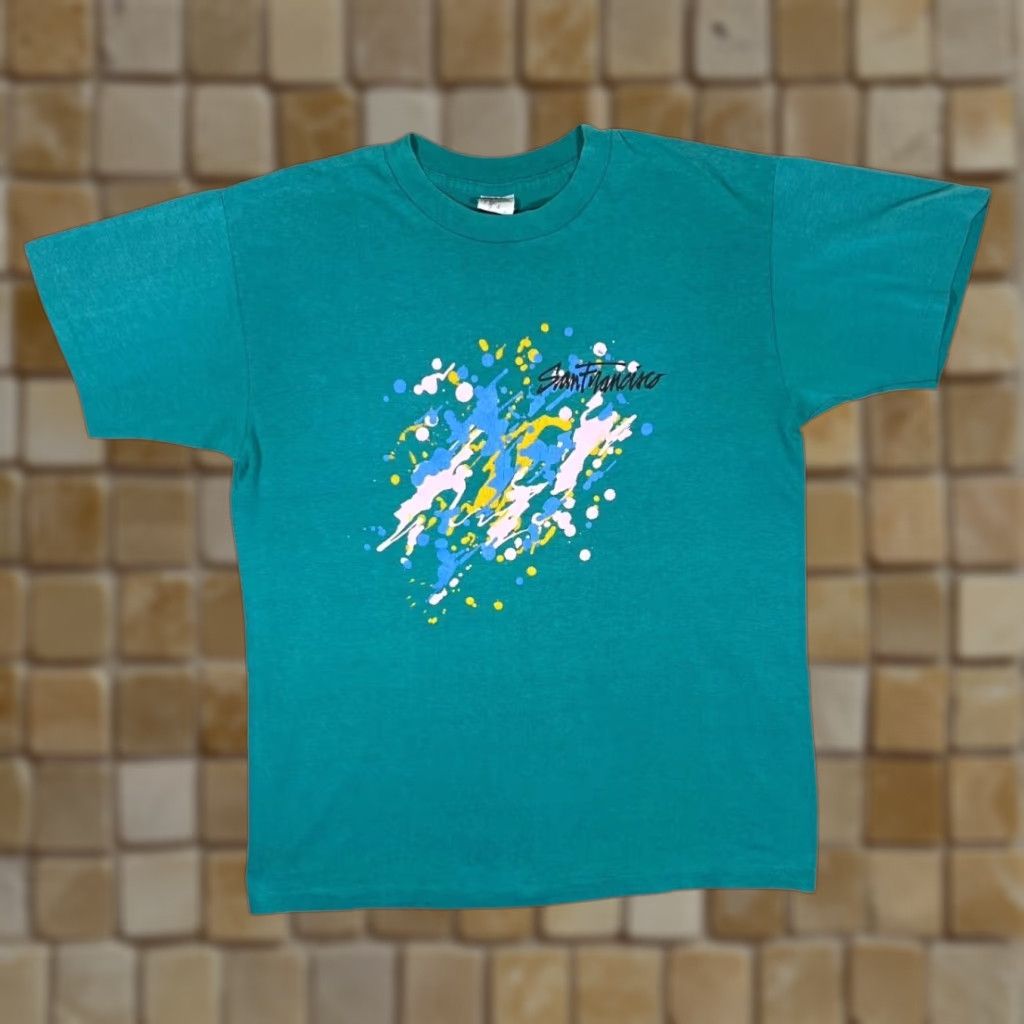 Other Vintage 90's SAN FRANCISCO Art Souvenir Graphic T-Shirt Medium Men’s M Teal-Turquoise Size US M / EU 48-50 / 2 - 1 Thumbnail
