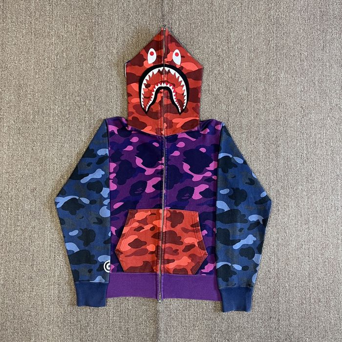 Bape mixed deals camo hoodie