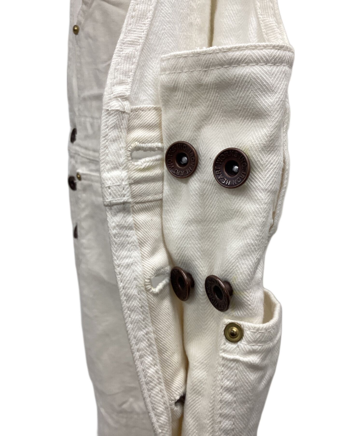 Iron Heart IRON HEART Plain Overalls White Cotton W30 Size US 34 / EU 50 - 9 Thumbnail
