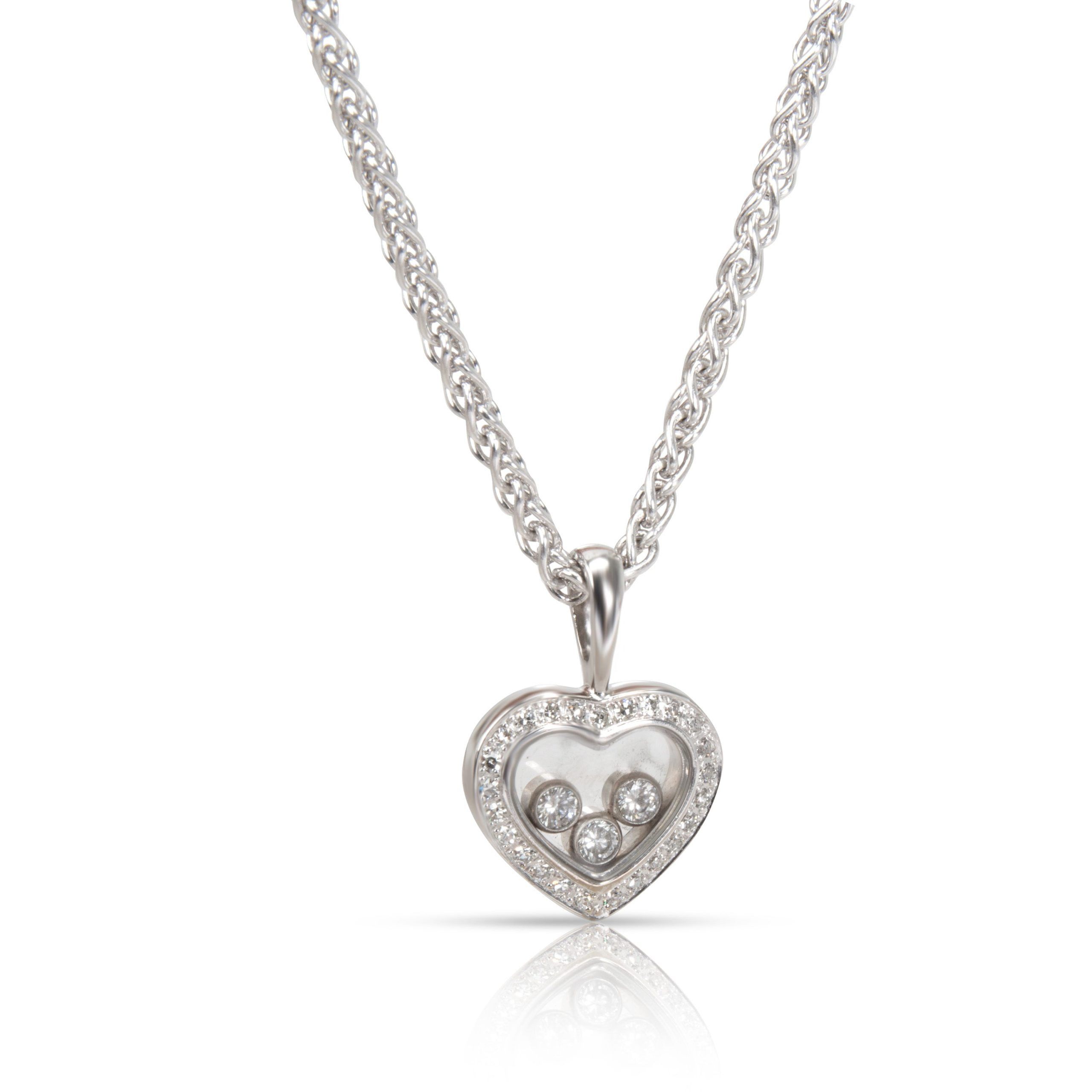 image of Chopard Happy Diamonds Icons Diamond Pendant In 18K White Gold 0.33 Ctw, Women's