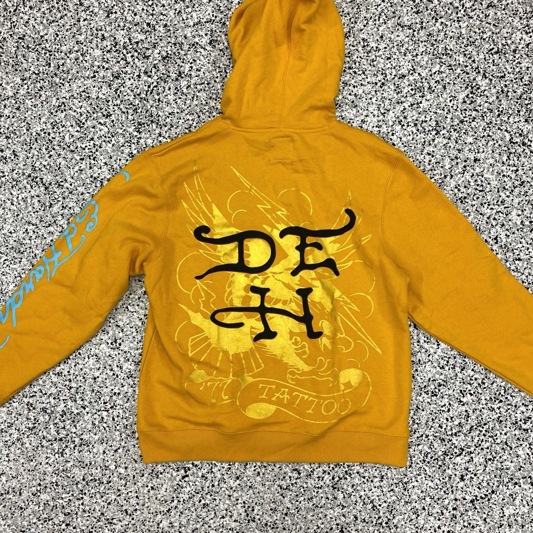 Ed Hardy VINTAGE Ed Hardy Yellow Hoodie Black Panther Pullover Sweatshirt Men's Large EHM1300-55 Size US L / EU 52-54 / 3 - 7 Thumbnail