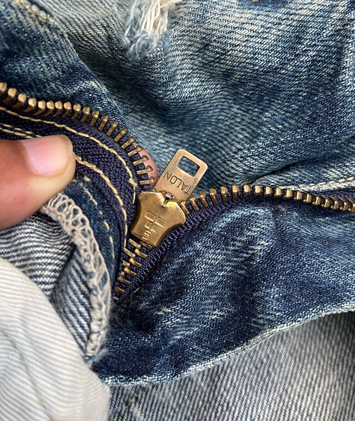 Blue Blue Japan 🔥Vtg 70's Blue Blue Japan Pure Indigo Distressed Denim Pants Size US 32 / EU 48 - 19 Thumbnail