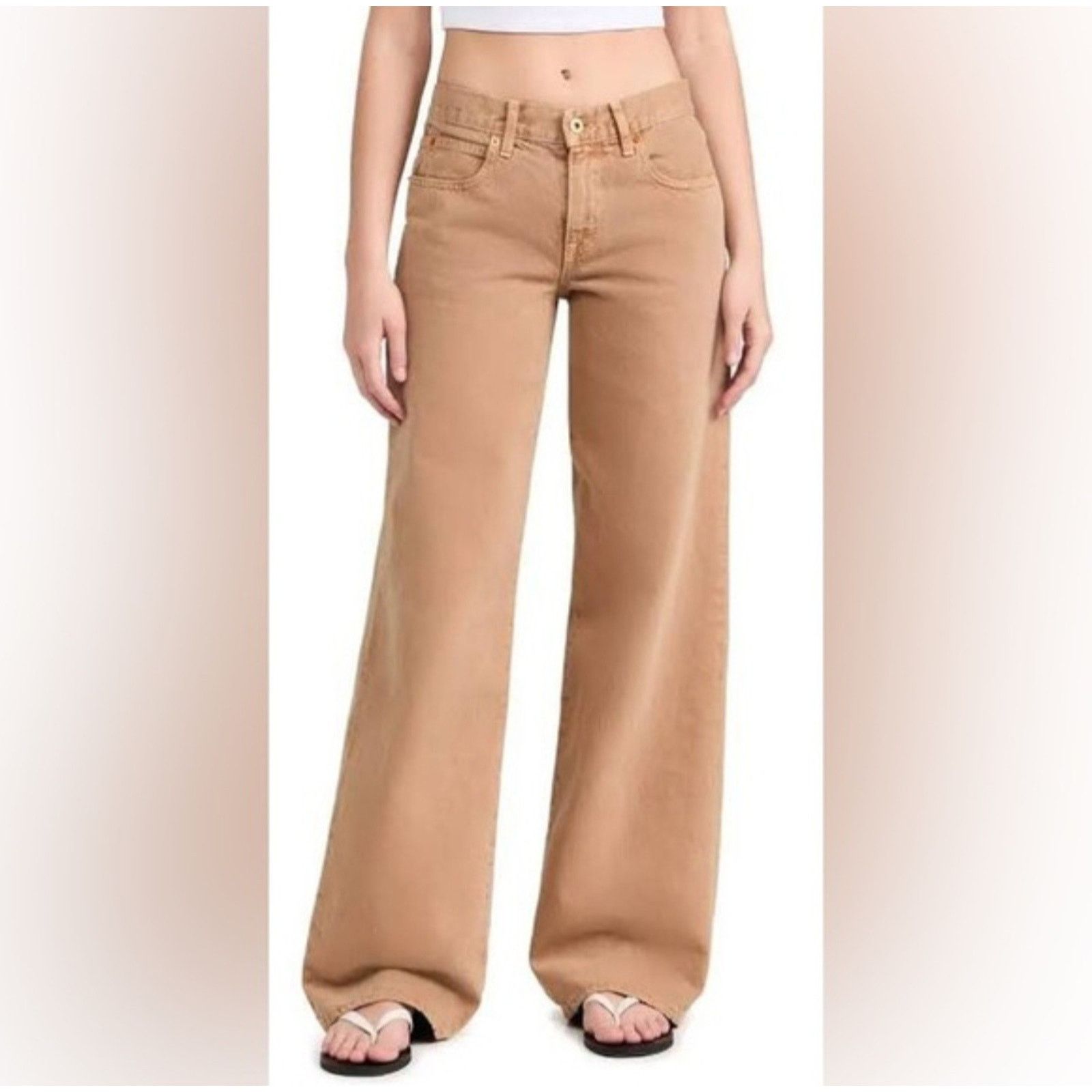 SLVRLAKE SLVRLAKE Mica Wide Leg In Pioneer Town Wash Denim Jeans 26 Size 26" / US 2 / IT 38 - 3 Thumbnail