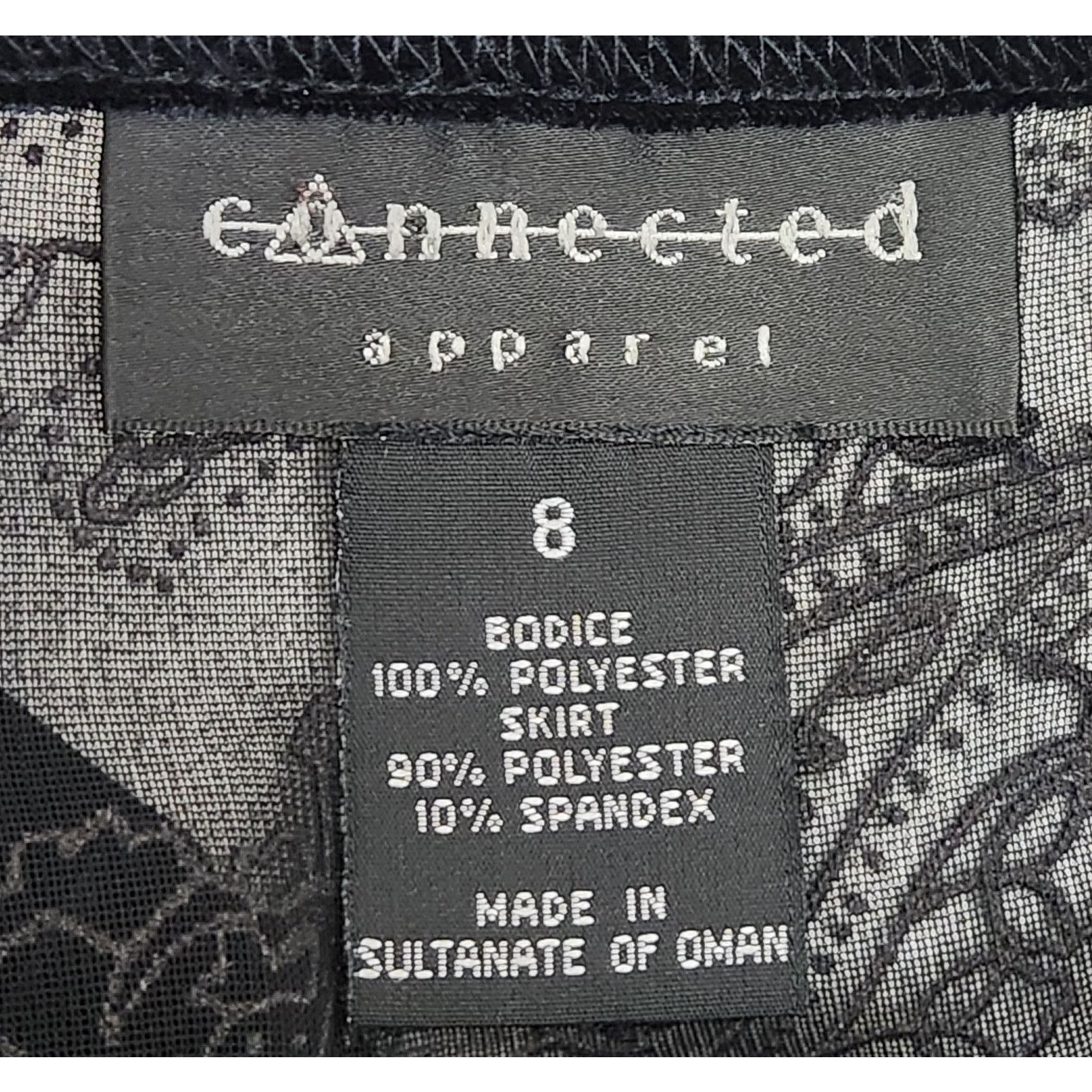 Other Connected Apparel Black Velour Lace Bodice Cocktail Dress 8 Size M / US 6-8 / IT 42-44 - 5 Thumbnail