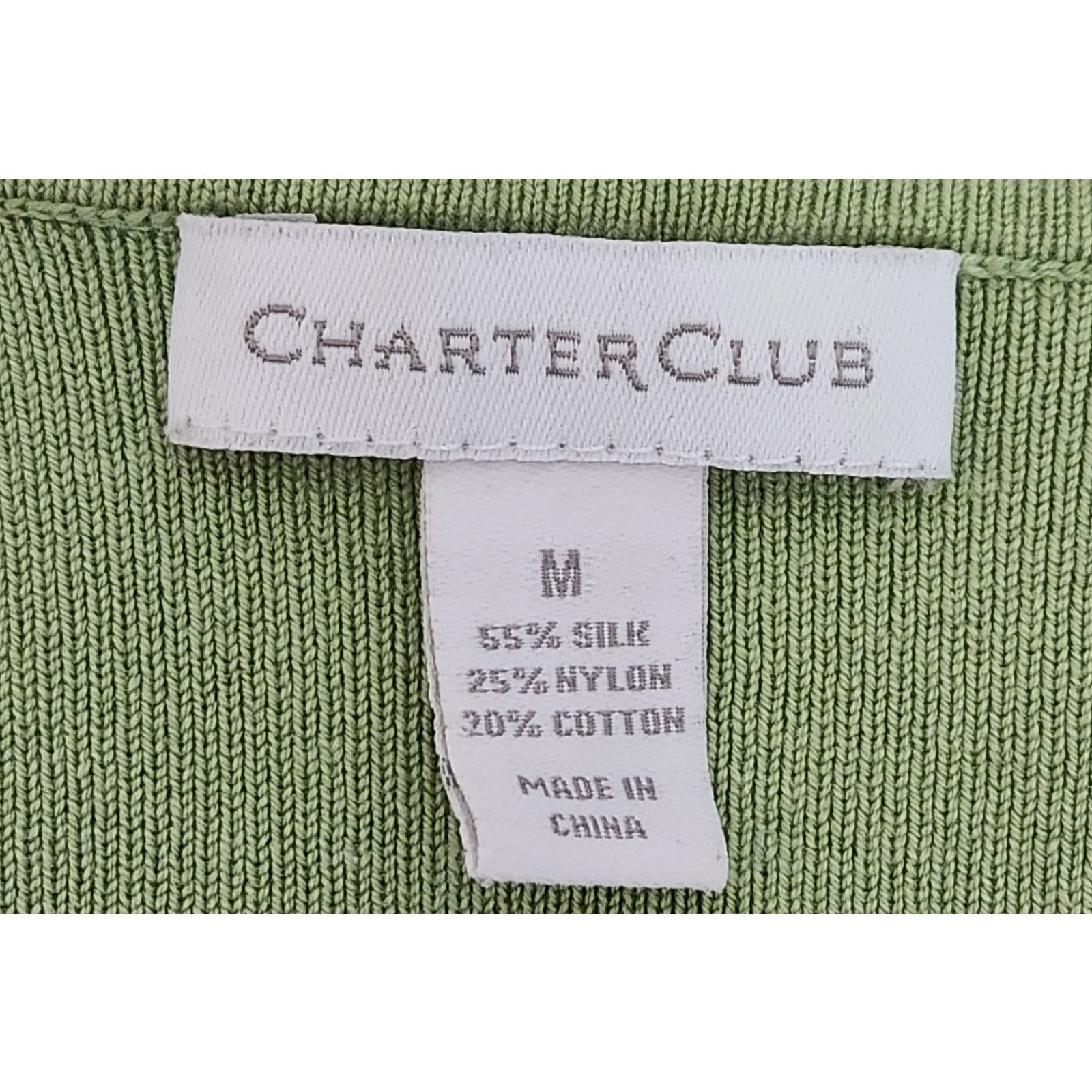 Other Charter Club Green Tight Knit Tank Top Medium Silk Blend Size M / US 6-8 / IT 42-44 - 3 Thumbnail