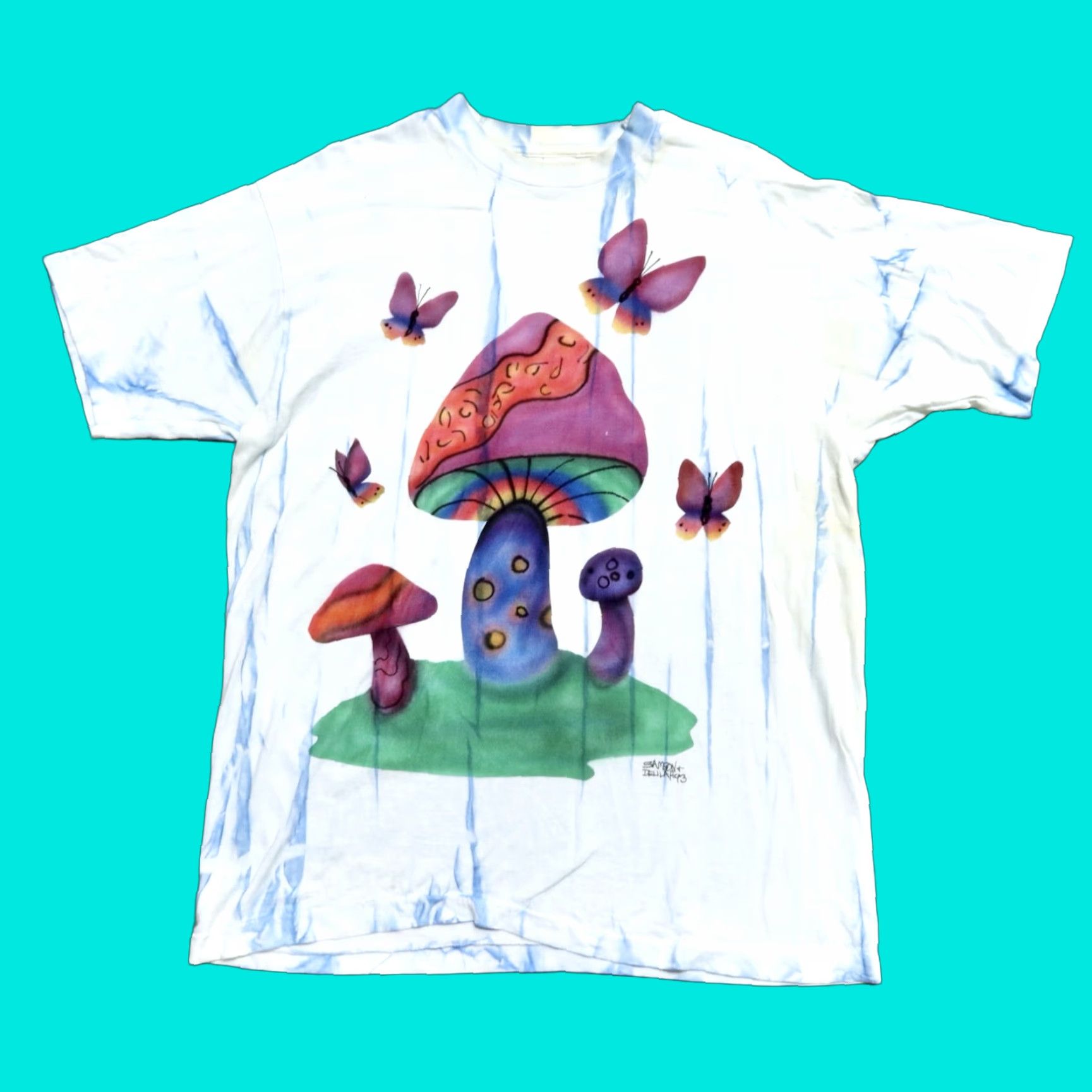 Fruit Of The Loom Vintage Samson & Delilah Tie Dye Mushroom Shirt XL Tie Dye Men Shirt 90s Mushroom” Size US XL / EU 56 / 4 - 1 Thumbnail