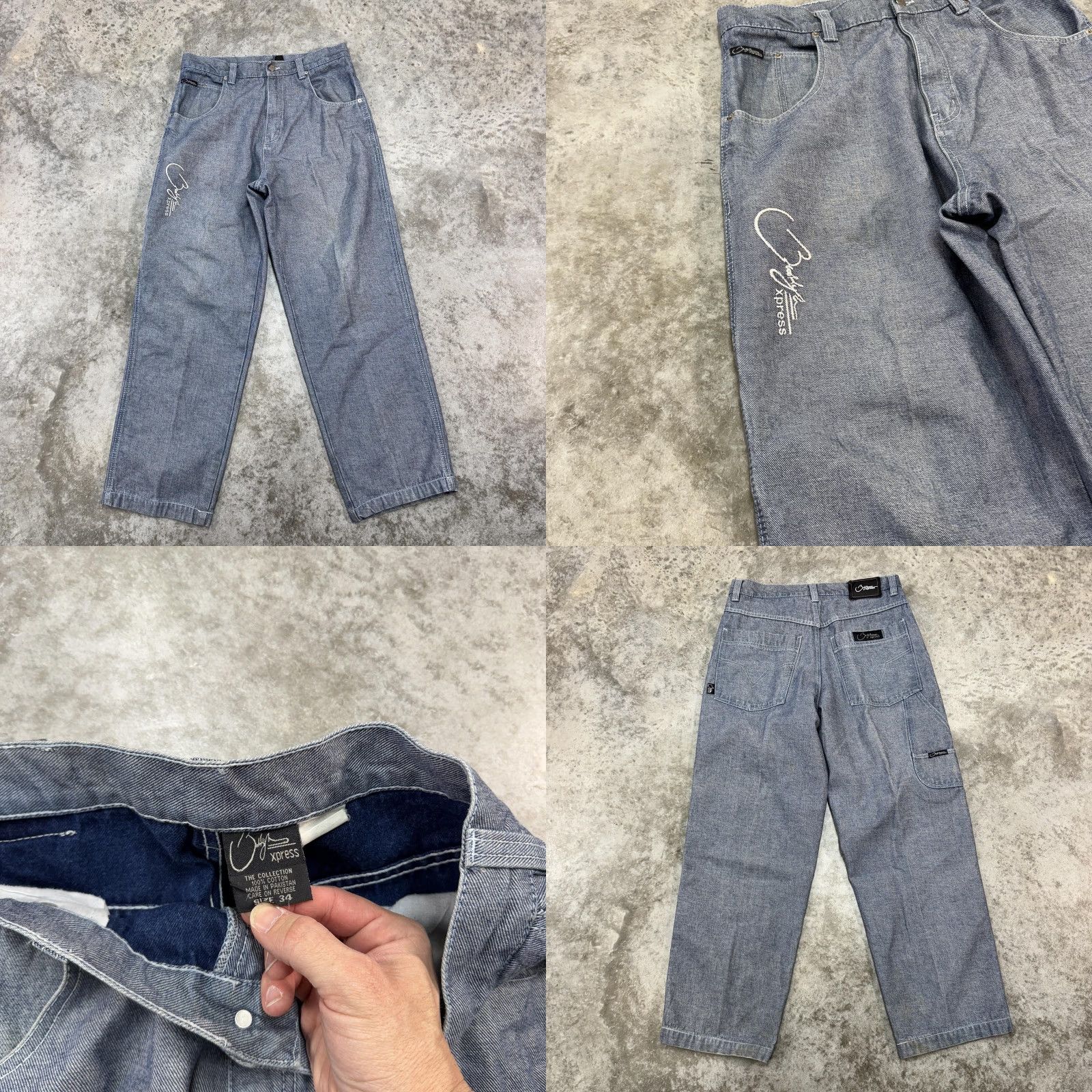 Vintage Brooklyn Xpress Jacket Pants Set Mens 2XL 34 y2k baggy hip hop skater Urban 90s Blue Shirt Mens 2XL Brooklyn Xpress Urban 90s Hip Hop Jacket Pants Set Size US 39 - 8 Thumbnail