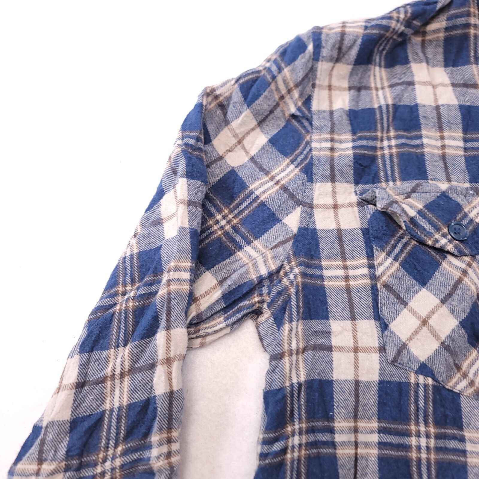 Retrofit Retrofit Tartan Flannel Shirt Mens Size Medium M Blue Brown Size US M / EU 48-50 / 2 - 4 Thumbnail