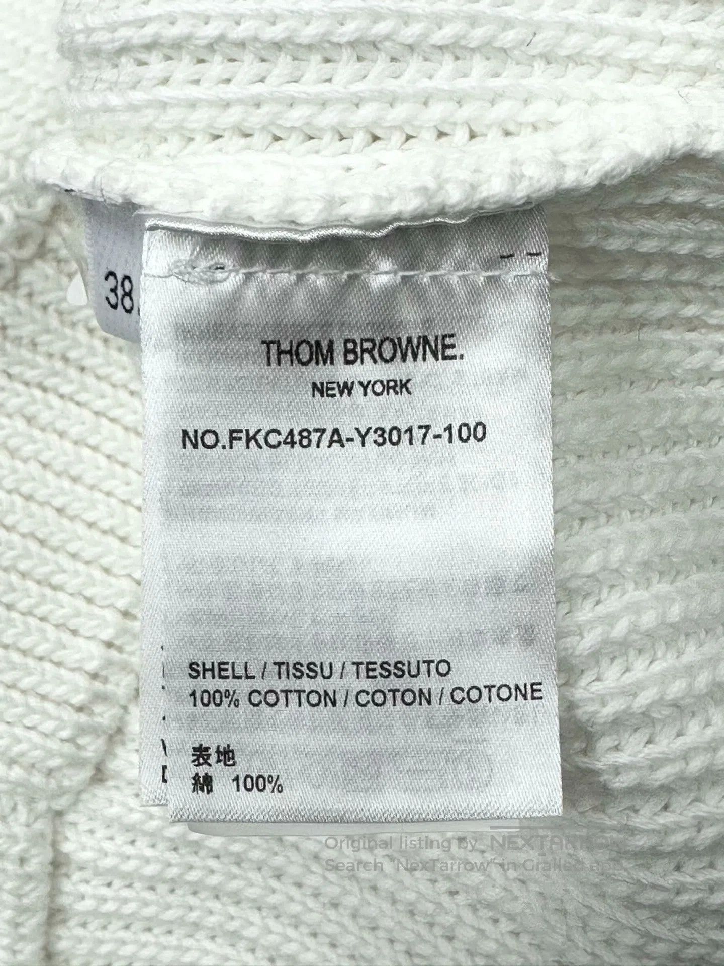 Thom Browne Thom Browne White Classic Four-Stripe Single Breasted Knit Size XS / US 0-2 / IT 36-38 - 4 Thumbnail