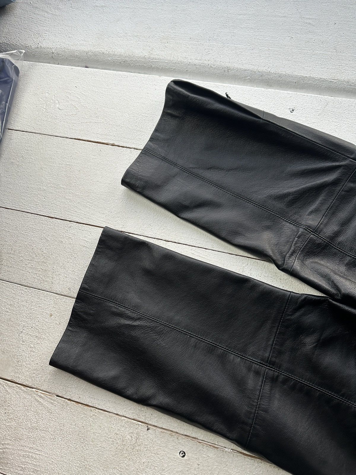Leather 🚨Vintage leather pants motorcycles Black LUXURY Y2K Size 27" / US 4 / IT 40 - 13 Thumbnail