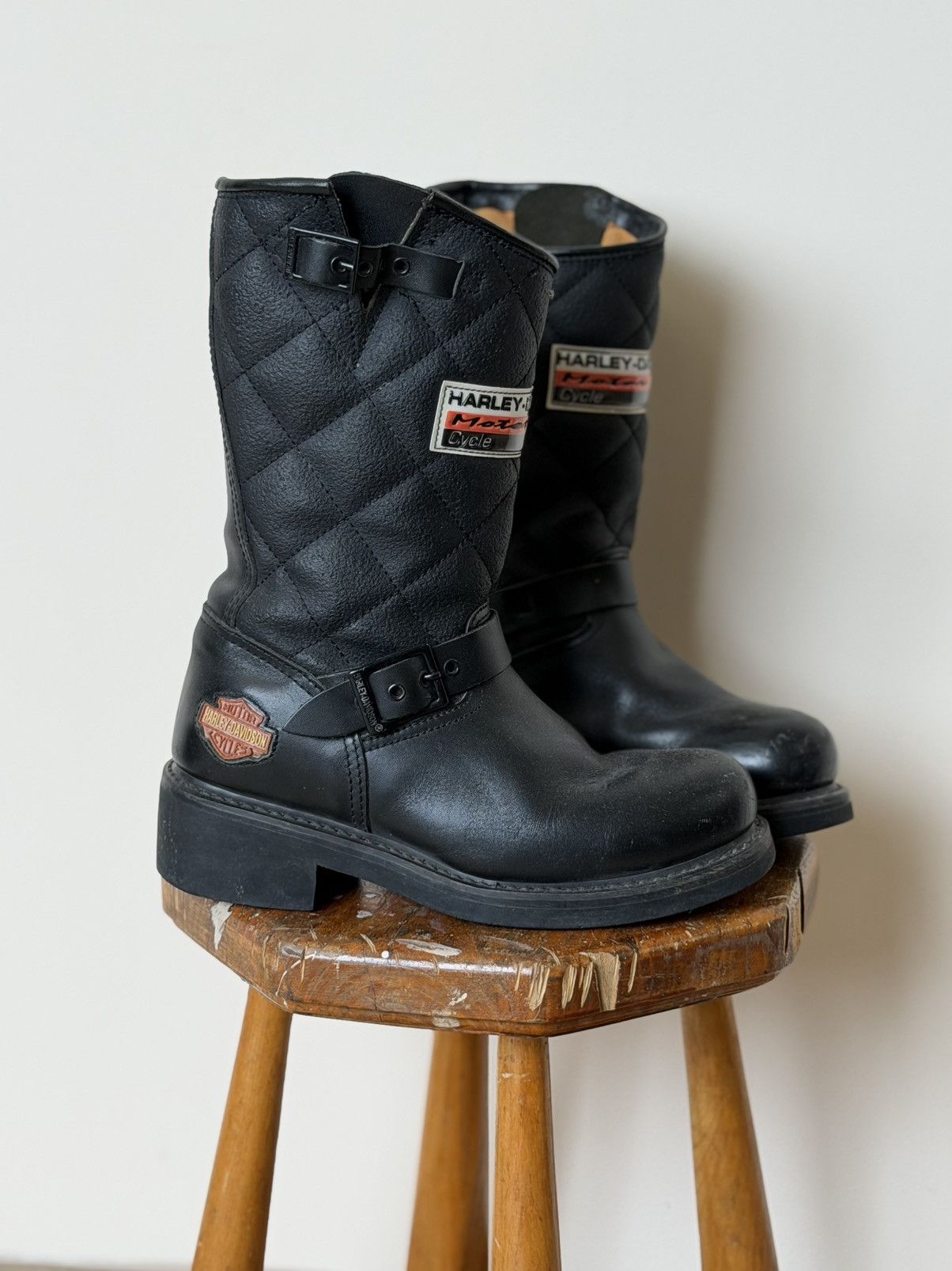 Harley Davidson VTG Harley-Davidson Leather Y2K Biker Ankle Vestern Boots Size US 6 / EU 39 - 2 Thumbnail