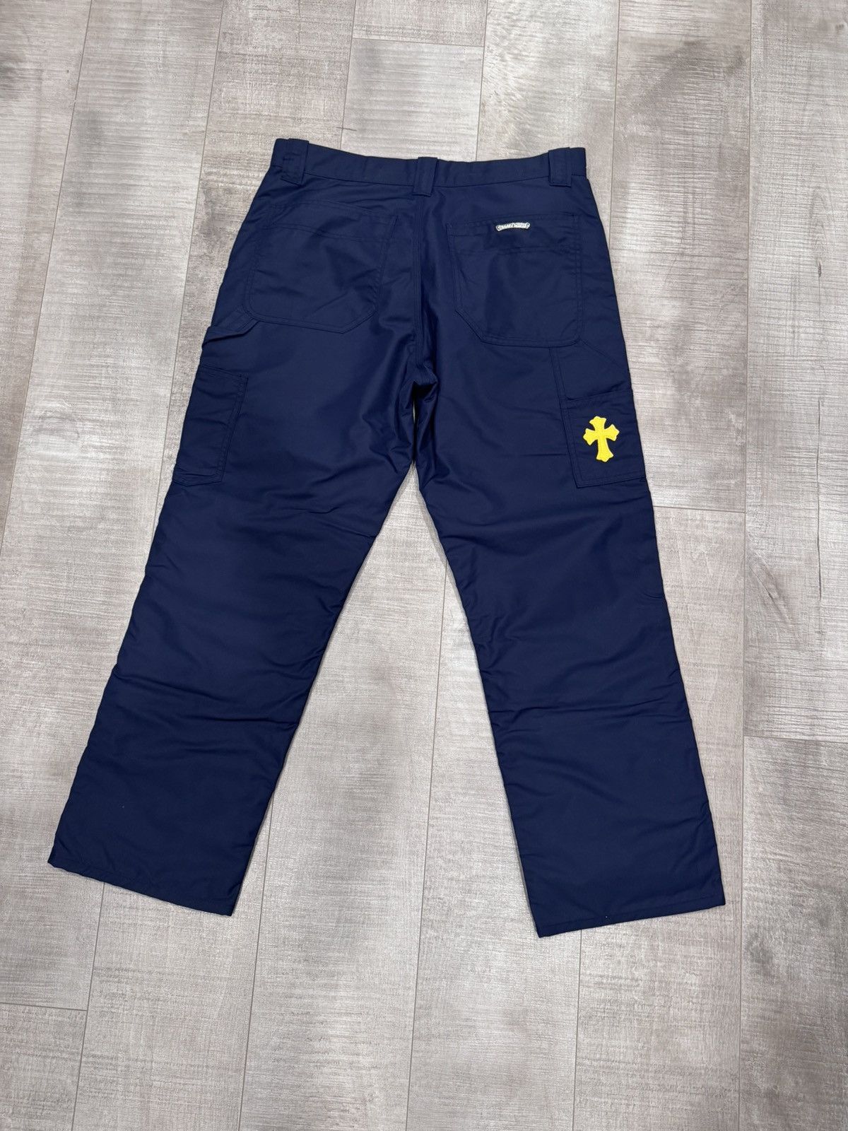 Chrome Hearts CHROME HEARTS 'NAVY' DOUBLE KNEE NYLON PANTS Size US 33 - 2 Thumbnail