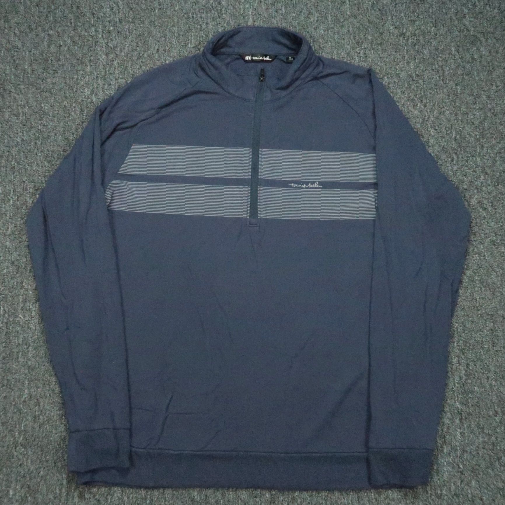 TravisMathew Travis Mathew Pullover Mens XL Blue 1/4 Zip Stretch Sweatshirt? Size US XL / EU 56 / 4 - 2 Thumbnail