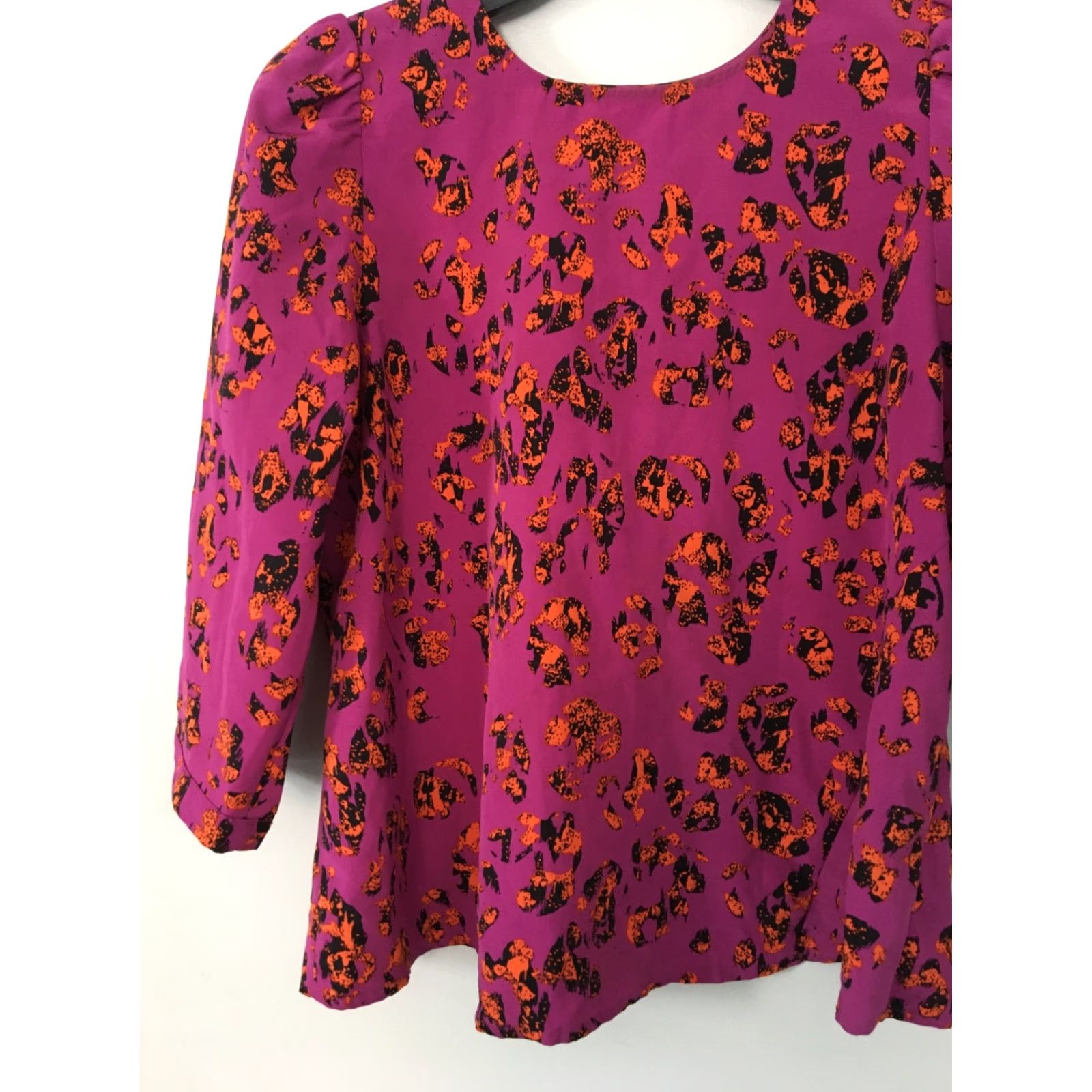 Dolce Vita Dolce Vita Blouse XS Multicolor Animal Print Open Back 3/4 Sleeve Womens Shirt Size XS Size XS / US 0-2 / IT 36-38 - 3 Thumbnail