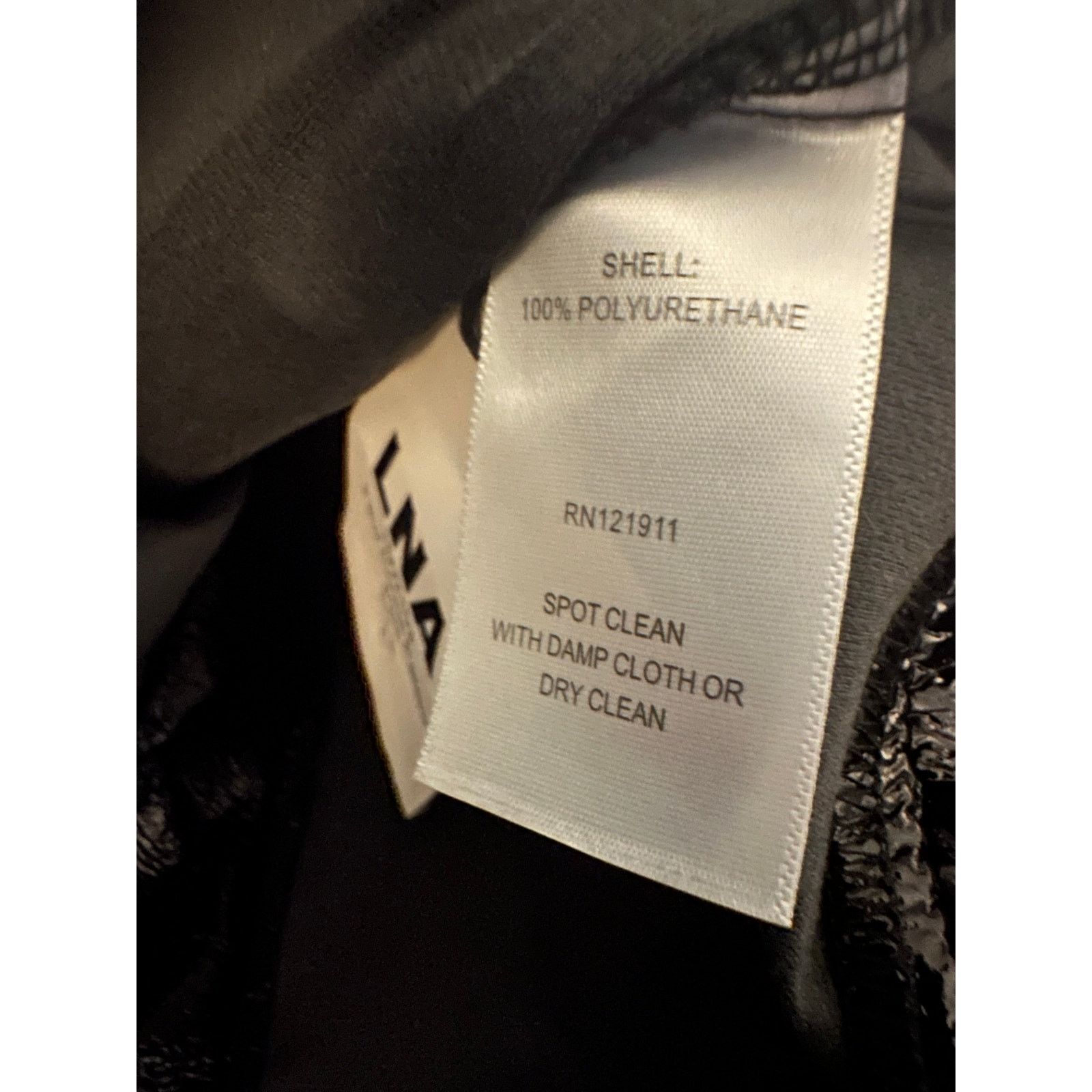 Other LNA "Nya" Faux Crinkle Patent Leather Pants, Black, NWT Size 28" / US 6 / IT 42 - 6 Thumbnail