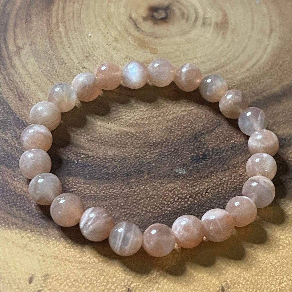 Other Sunstone flash beaded bracelet stretch 8mm 7.5” natural crystal NEW Size ONE SIZE - 5 Thumbnail