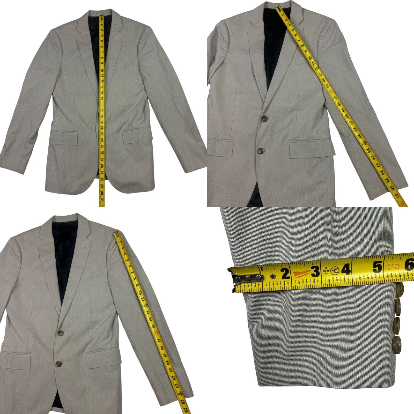 J.Crew J. Crew Blazer Mens Ludlow Cotton 2-Button Gray 36R Regular Jacket Coat Size 36R - 8 Thumbnail