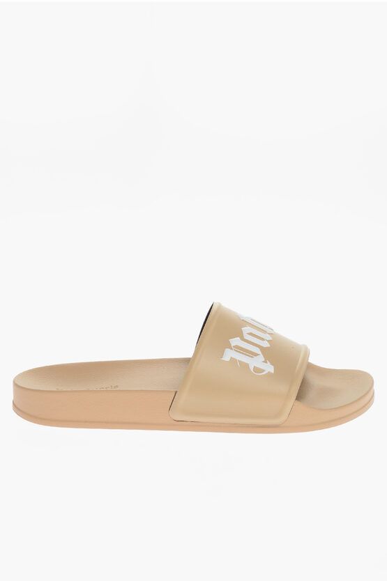image of Palm Angels Og1Mm0524 Rubber Pool Slides In Brown, Men's (Size 6)