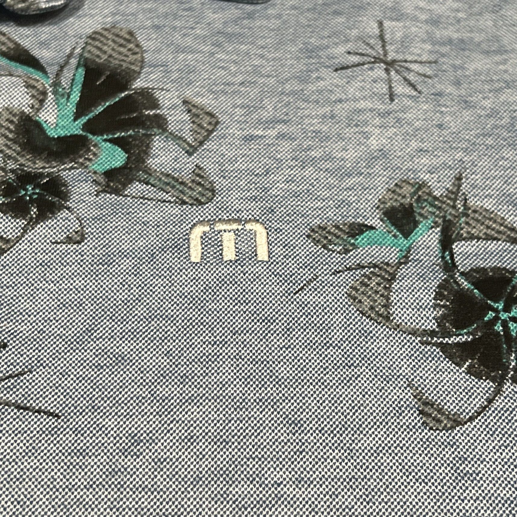 TravisMathew TRAVIS MATHEW Polo Shirt Men’s 2XL Blue Floral Print Golf Pima Cotton Blend Logo Shirt Size US XXL / EU 58 / 5 - 4 Thumbnail