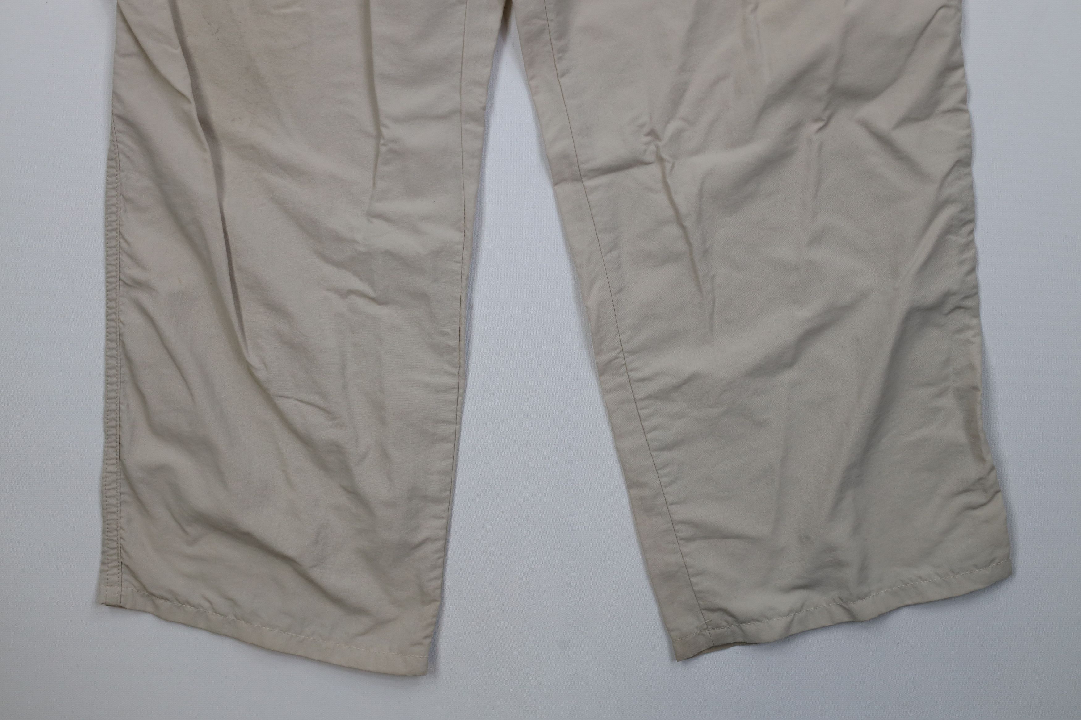 Lands' End Vintage 90s Lands End Wide Leg Windbreaker Pants Beige USA Size US 33 - 4 Thumbnail