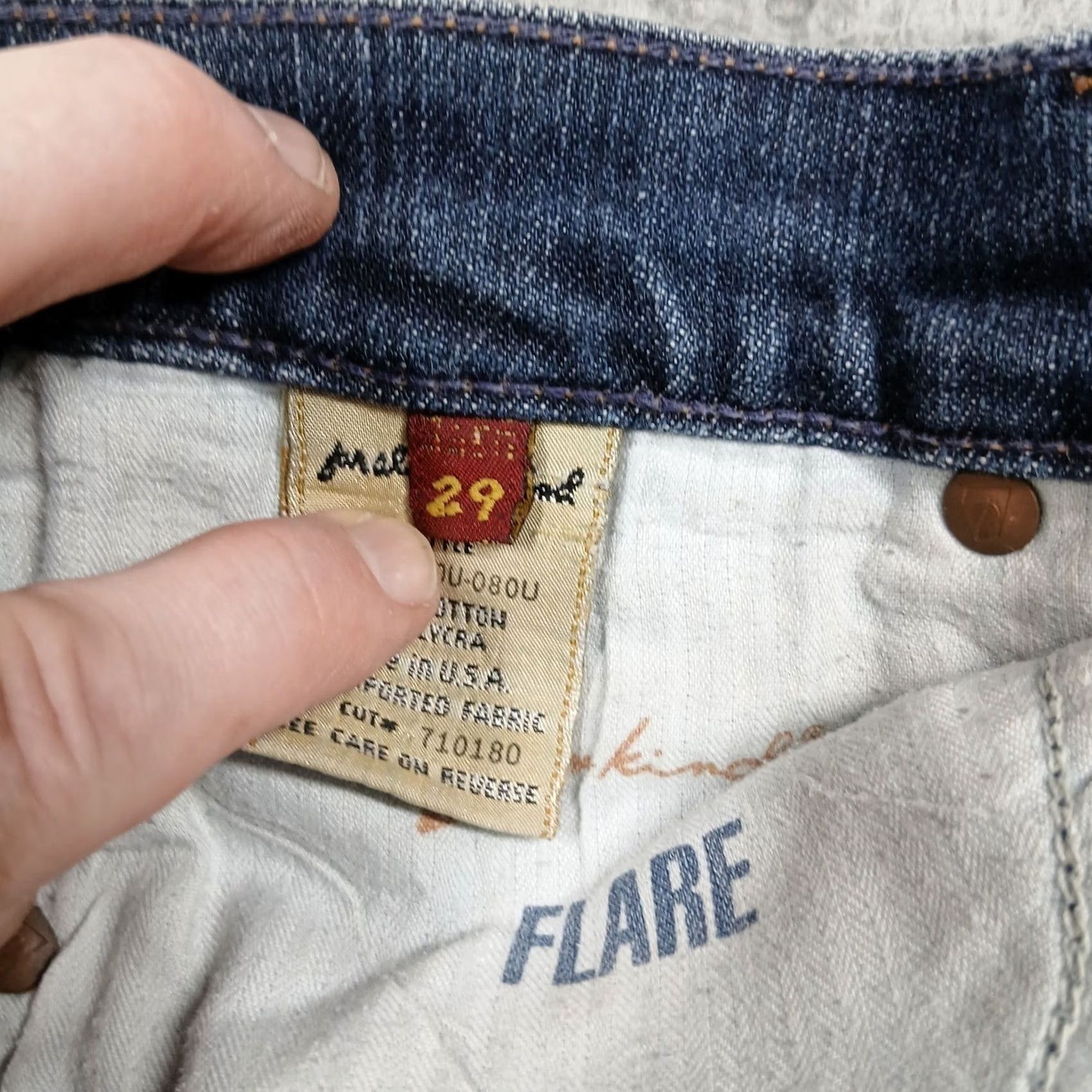 7 For All Mankind 7 For All Mankind Jeans Womens 29 Blue Denim Flare Cotton Lycra Size 29" - 6 Thumbnail