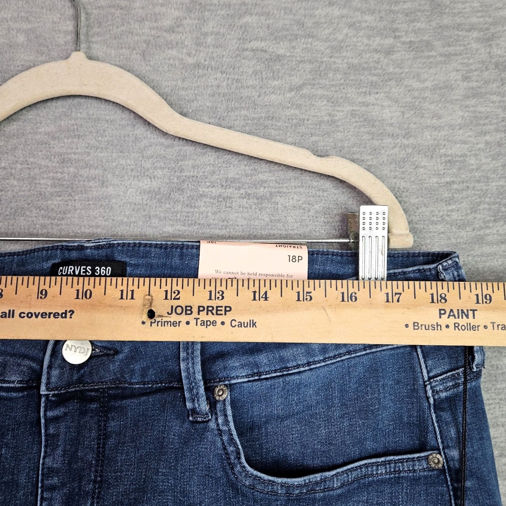 NYDJ NYDJ CURVES 360 Jeans Straight Blue 18P Womens Denim Regular Machine Washable Belted 5-Pocket Size 40" / US 18 - 7 Thumbnail