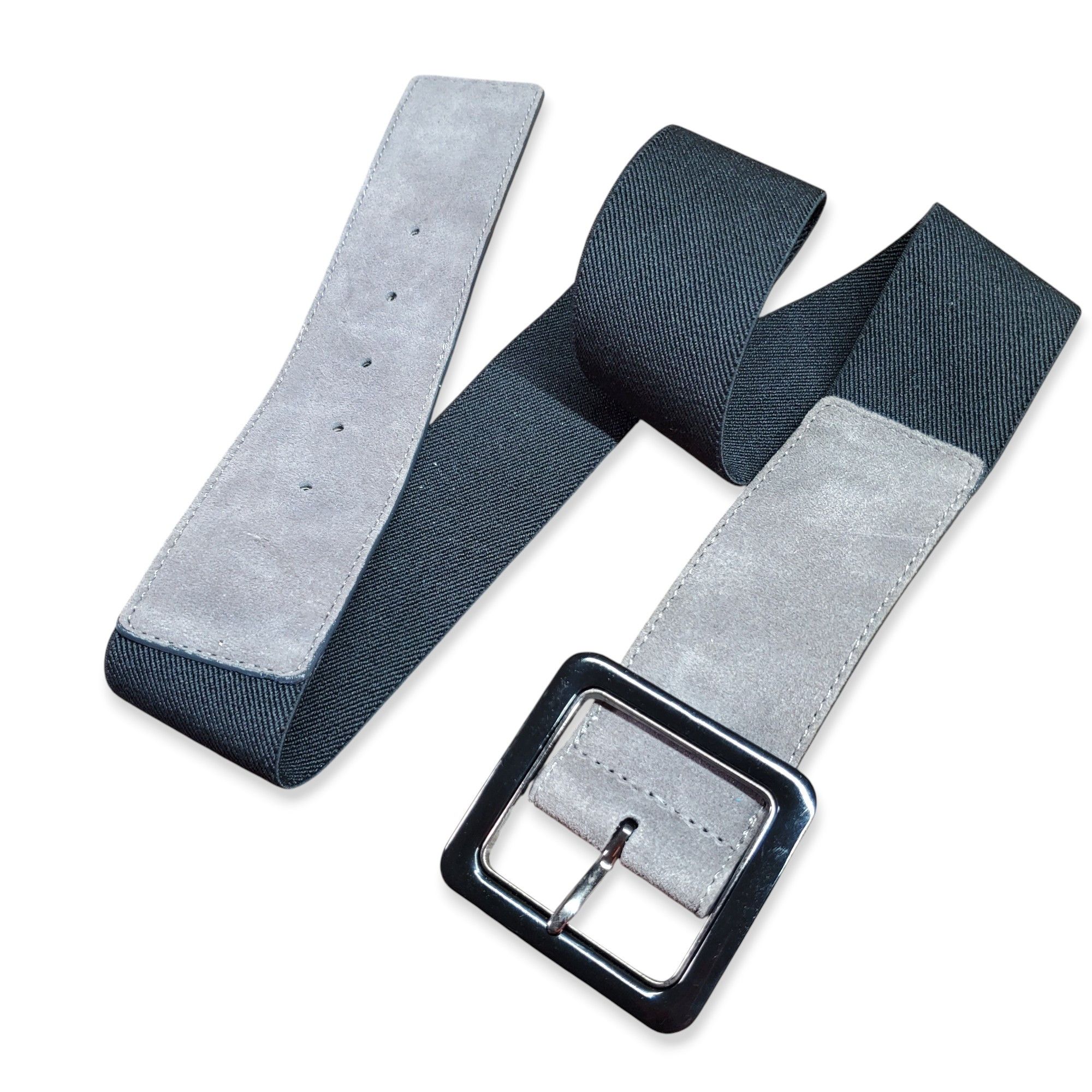 Nine West Nine West 32-44" NEW Belt M/L Grey Black Buckle Leather Size ONE SIZE - 1 Thumbnail