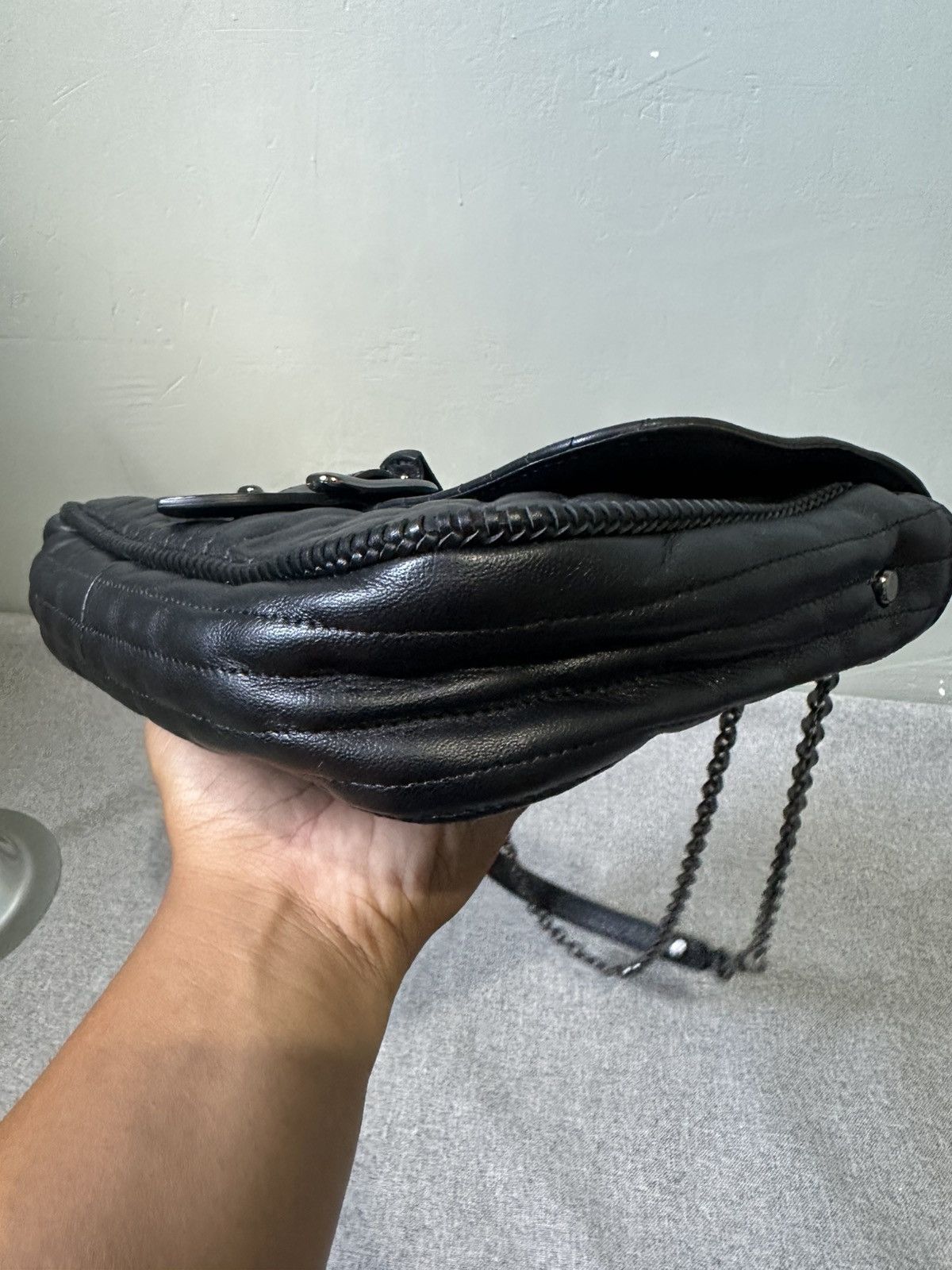 Longchamp Longchamp - Black Amazone Quilted Leather Chain Strap Bag Size ONE SIZE - 9 Thumbnail