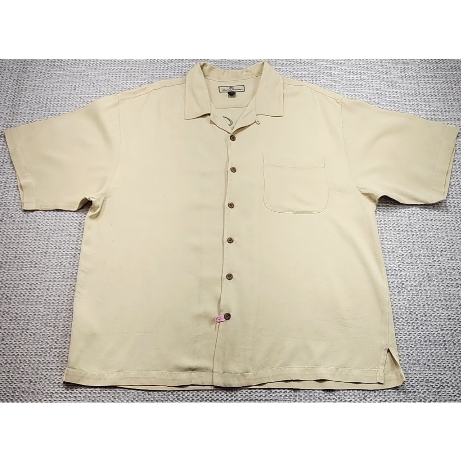 Tommy Bahama VINTAGE Tommy Bahama Shirt Mens XL Beige Date Palm Classic Golf Short Sleeve Aloha 90s Beach California Hawaiian Outdoor Retro Dad Mens Size US XL / EU 56 / 4 - 3 Thumbnail