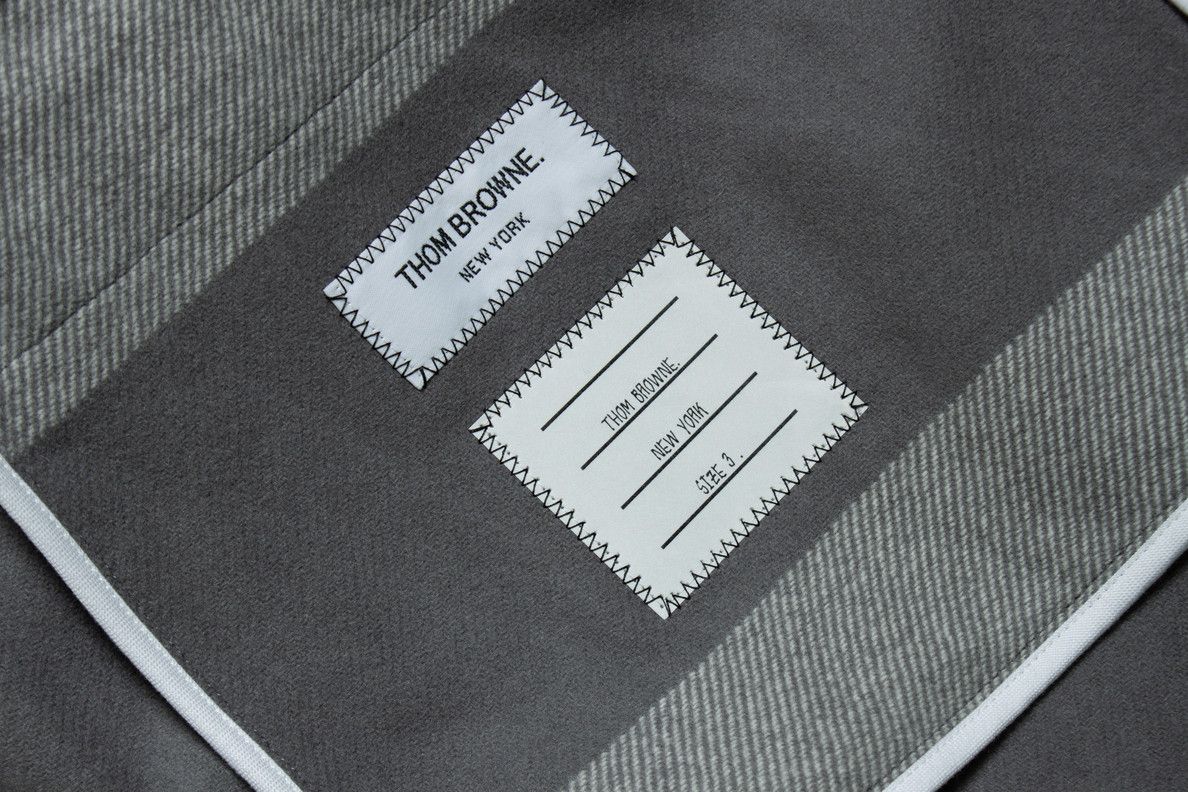 Thom Browne Thom Browne, striped wool coat in grey Size US L / EU 52-54 / 3 - 10 Thumbnail