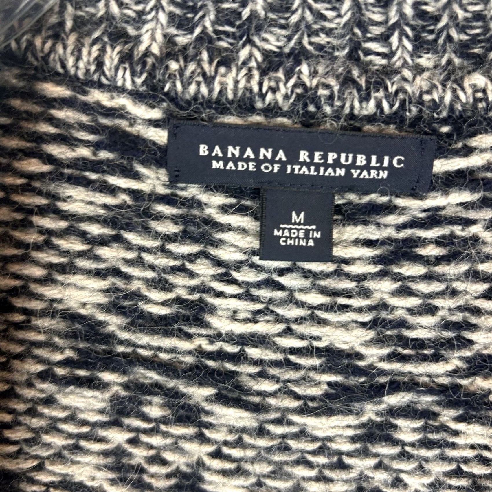 Banana Republic Banana Republic Cardigan Sweater Womens M Blue Alpaca Wool Blend Academia Pattern Knit Cardigan With Pockets Size M / US 6-8 / IT 42-44 - 3 Thumbnail